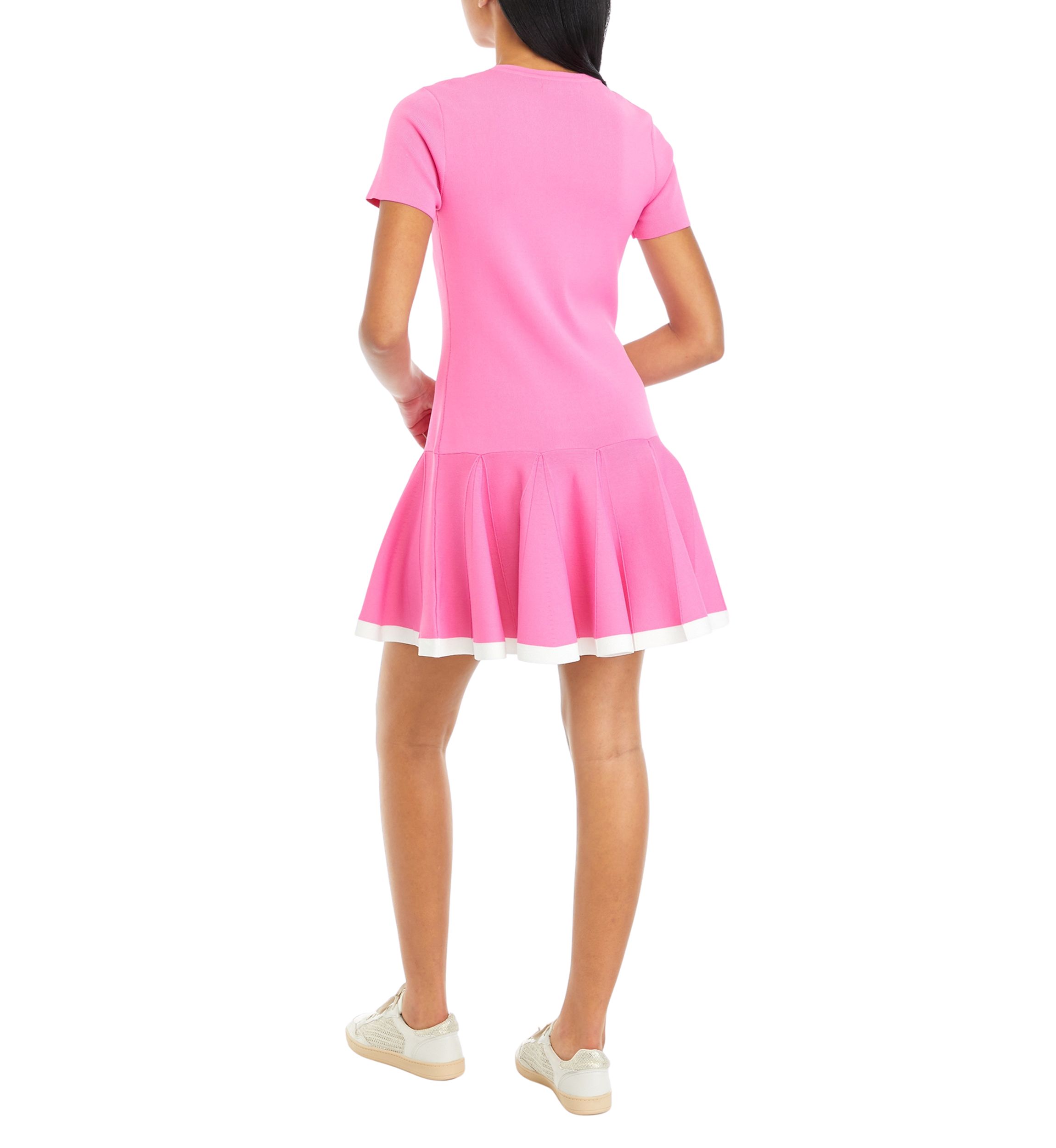 Womens Pleated Mini Knit Dress