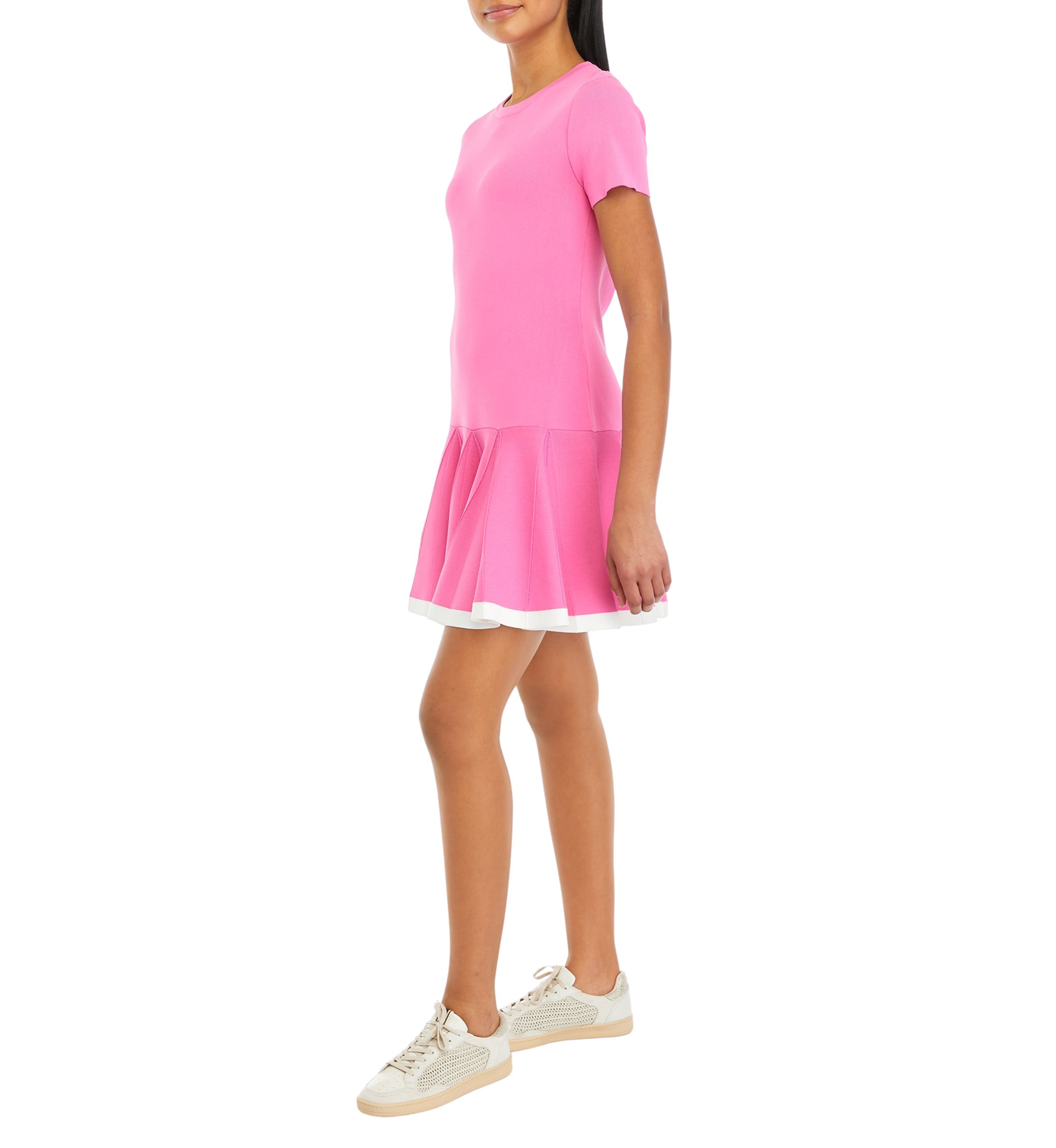 Womens Pleated Mini Knit Dress