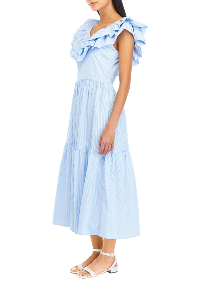 Womens Ruffle Maxi Dress