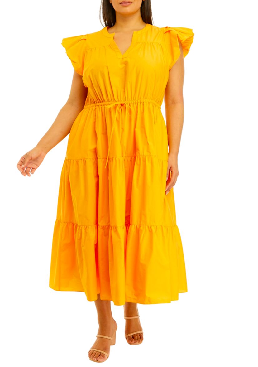 Plus Size Tiered Midi Dress