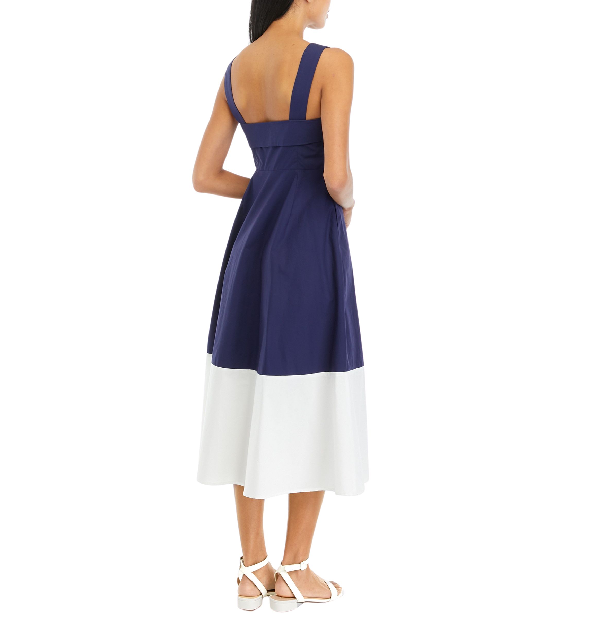 Womens Color Blocked Midi Dress