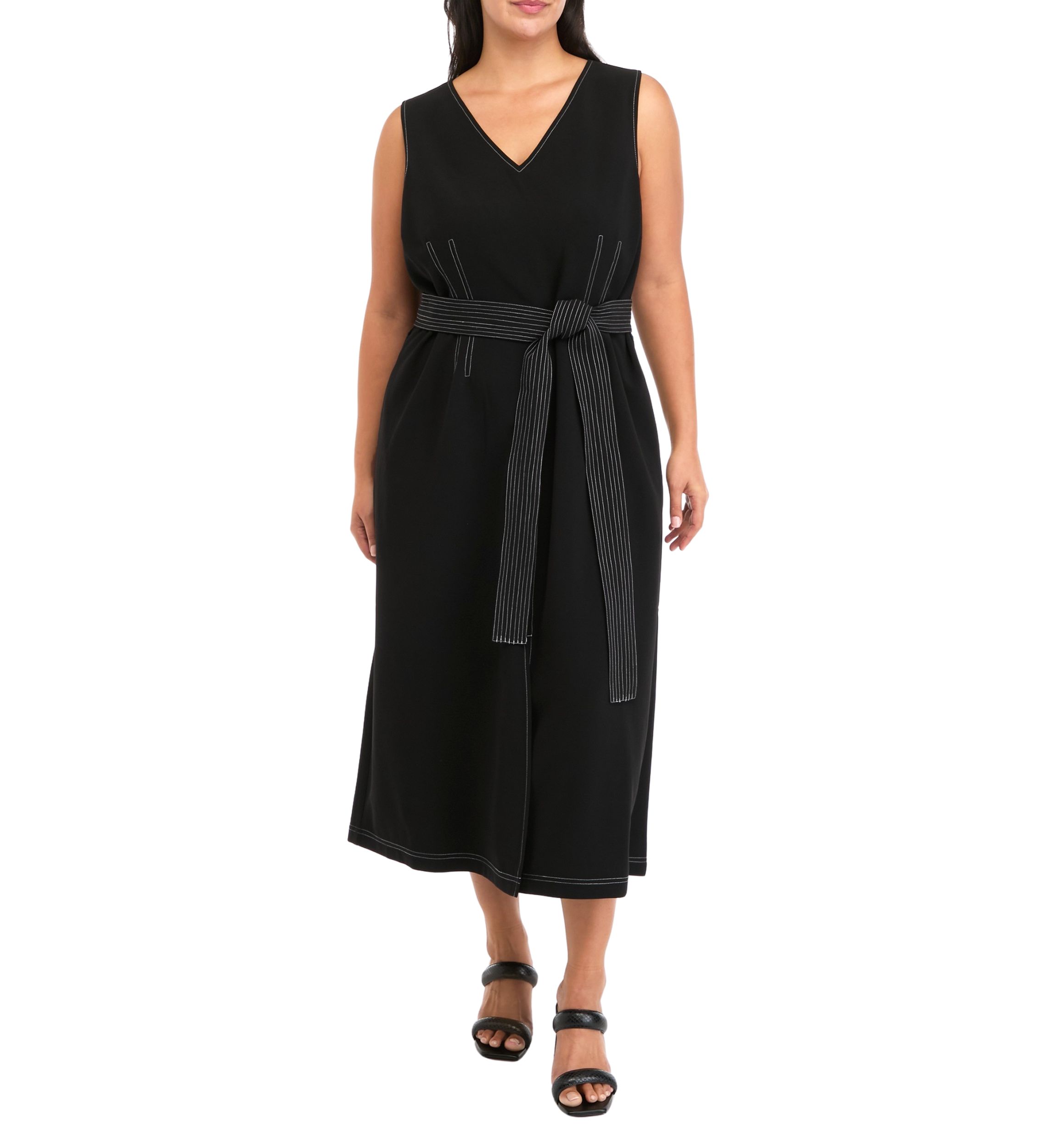 Plus Size Stitch Detail Midi Dress