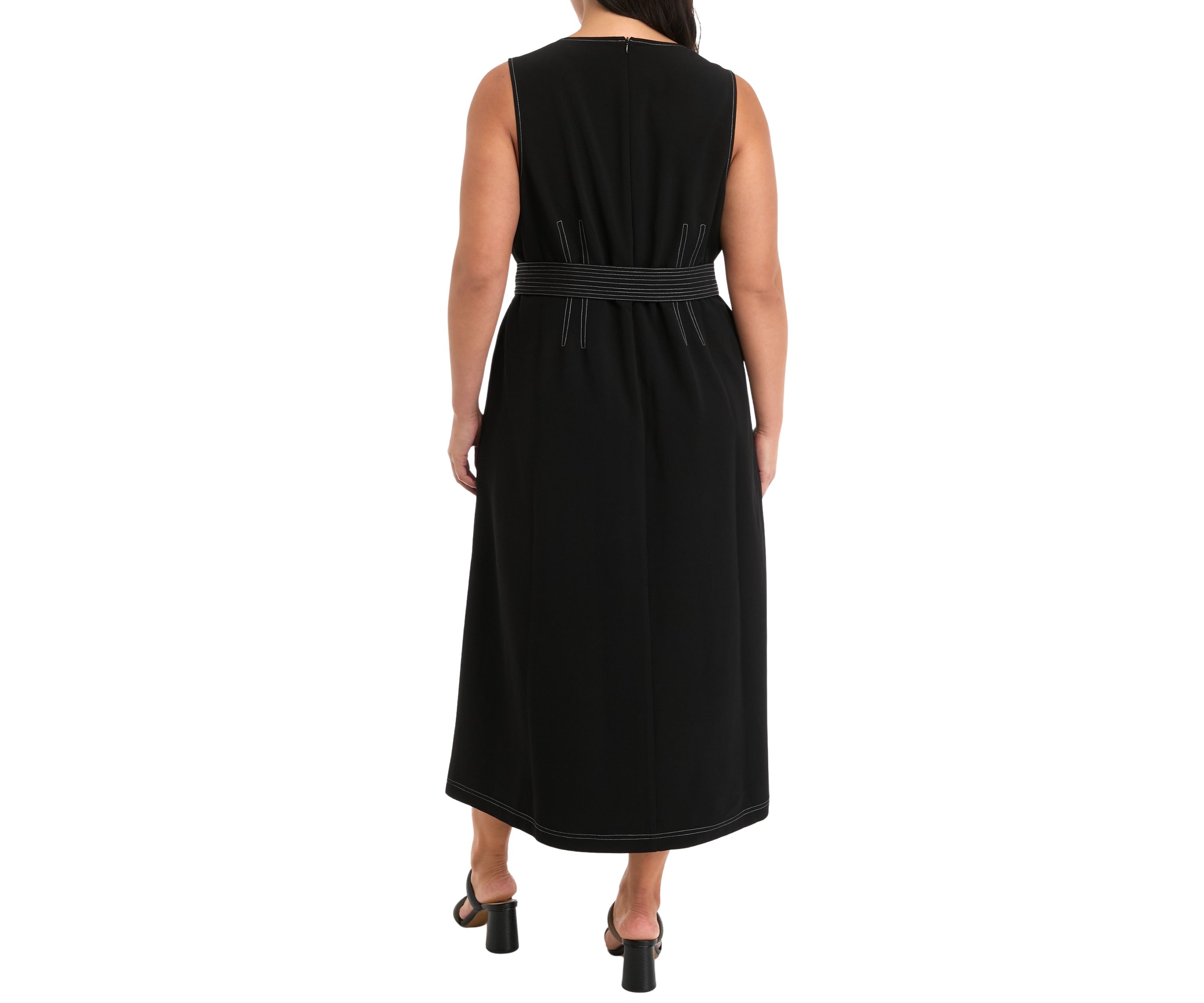 Plus Size Stitch Detail Midi Dress