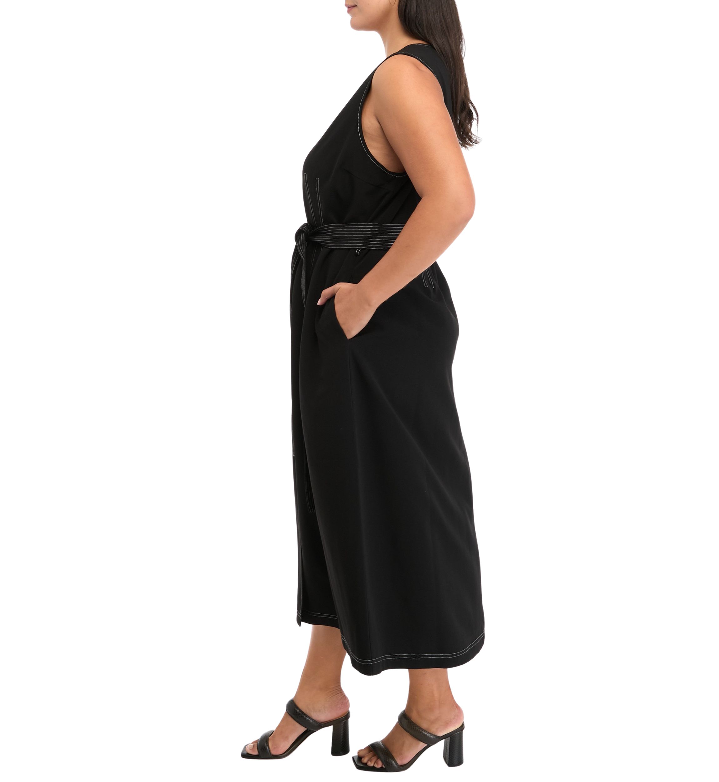 Plus Size Stitch Detail Midi Dress