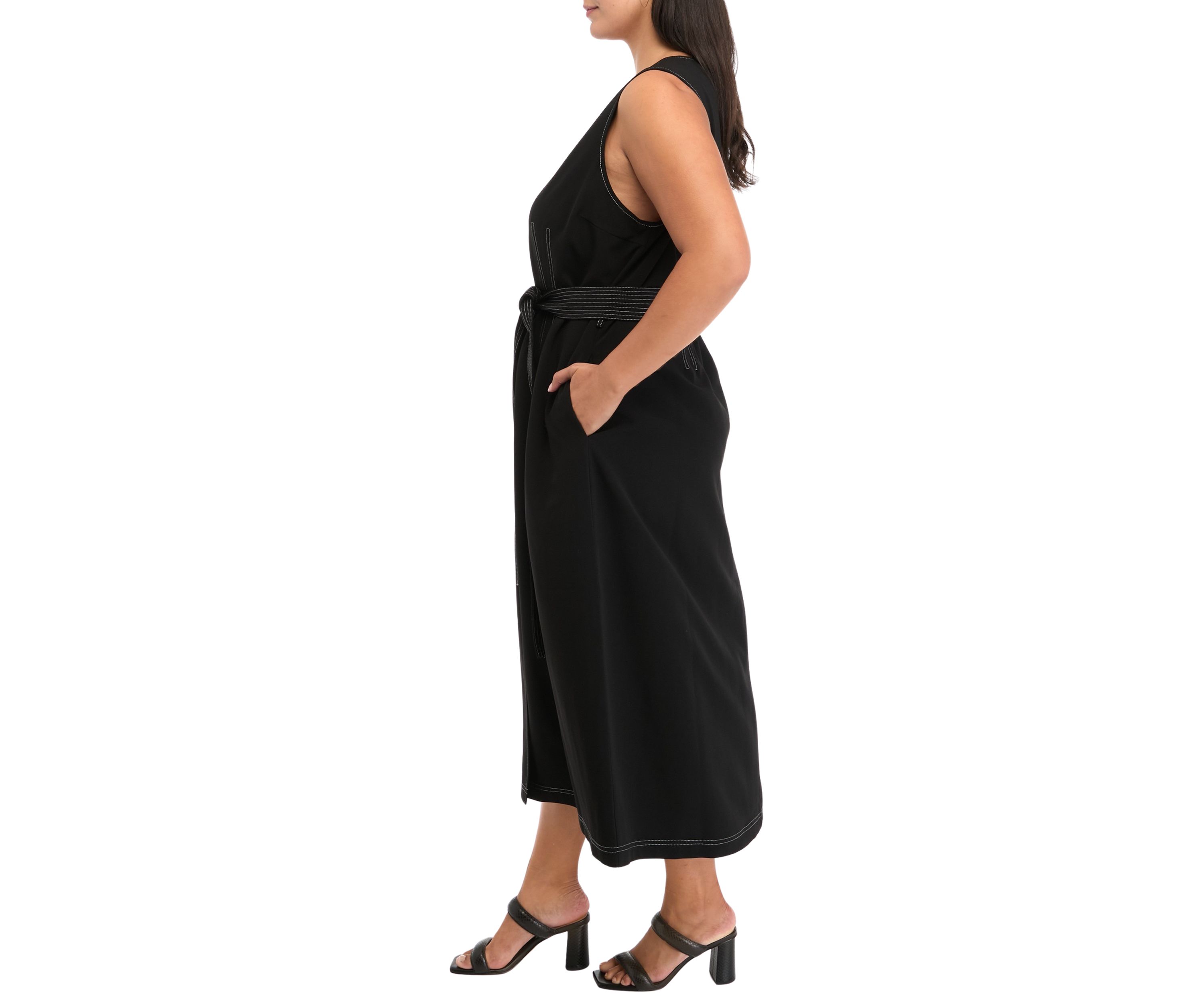 Plus Size Stitch Detail Midi Dress