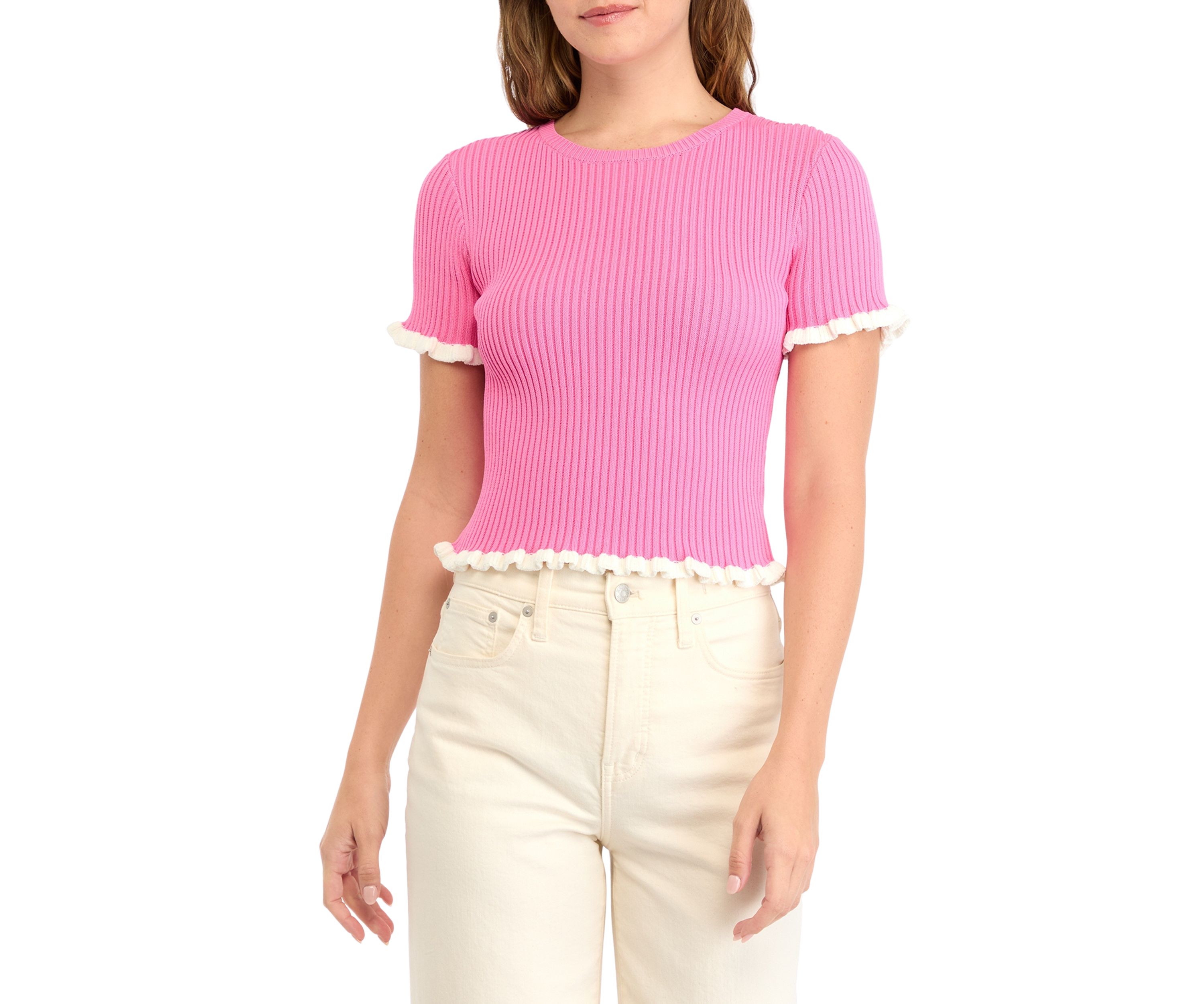 Womens Ruffle Detailed Knit Top