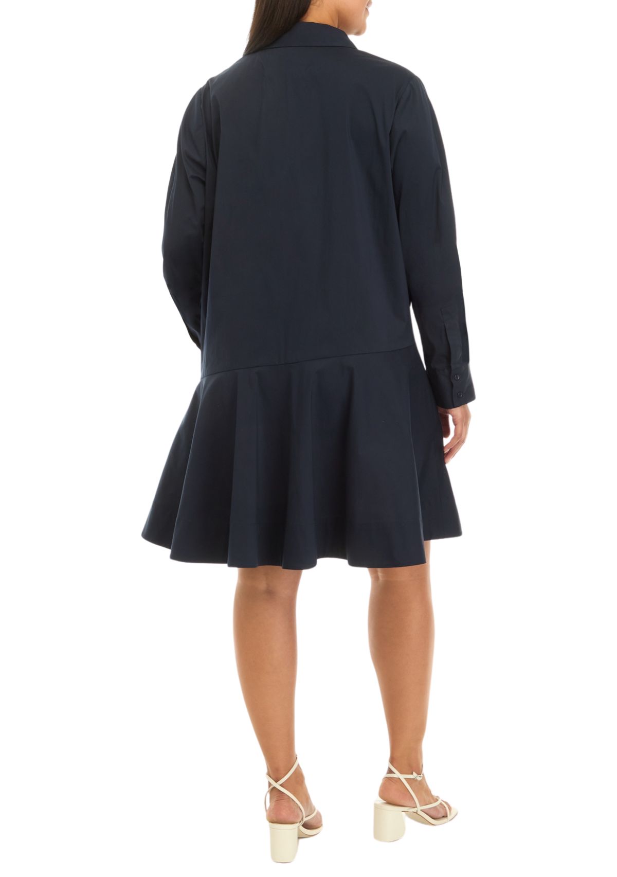 Plus Size Collar Flare Skirt Dress