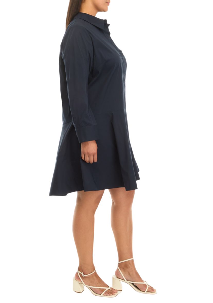 Plus Size Collar Flare Skirt Dress