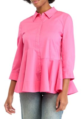 ENGLISH FACTORY Women's Peplum Waist Detailed Blouse