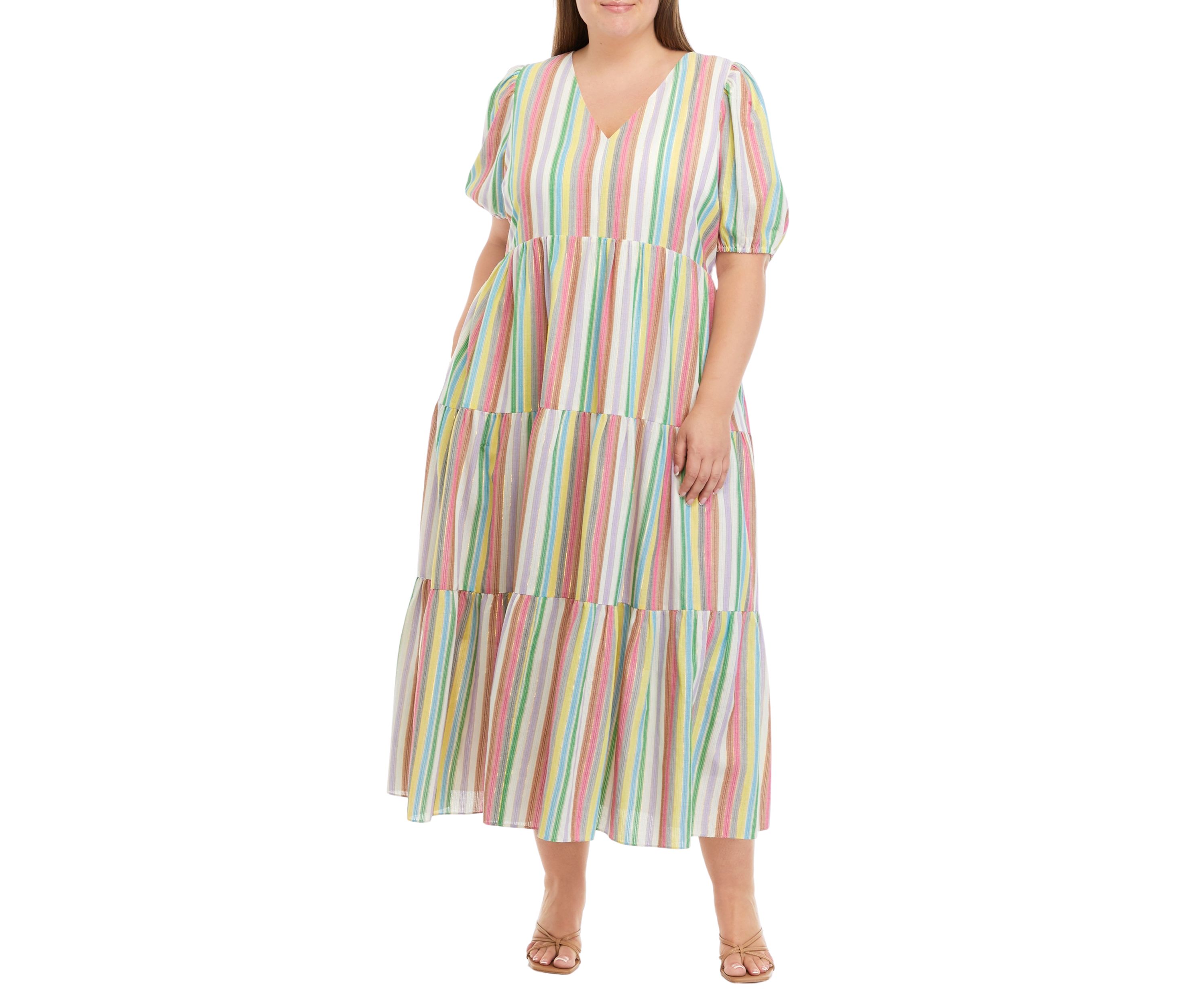 Plus Size Striped Maxi Dress