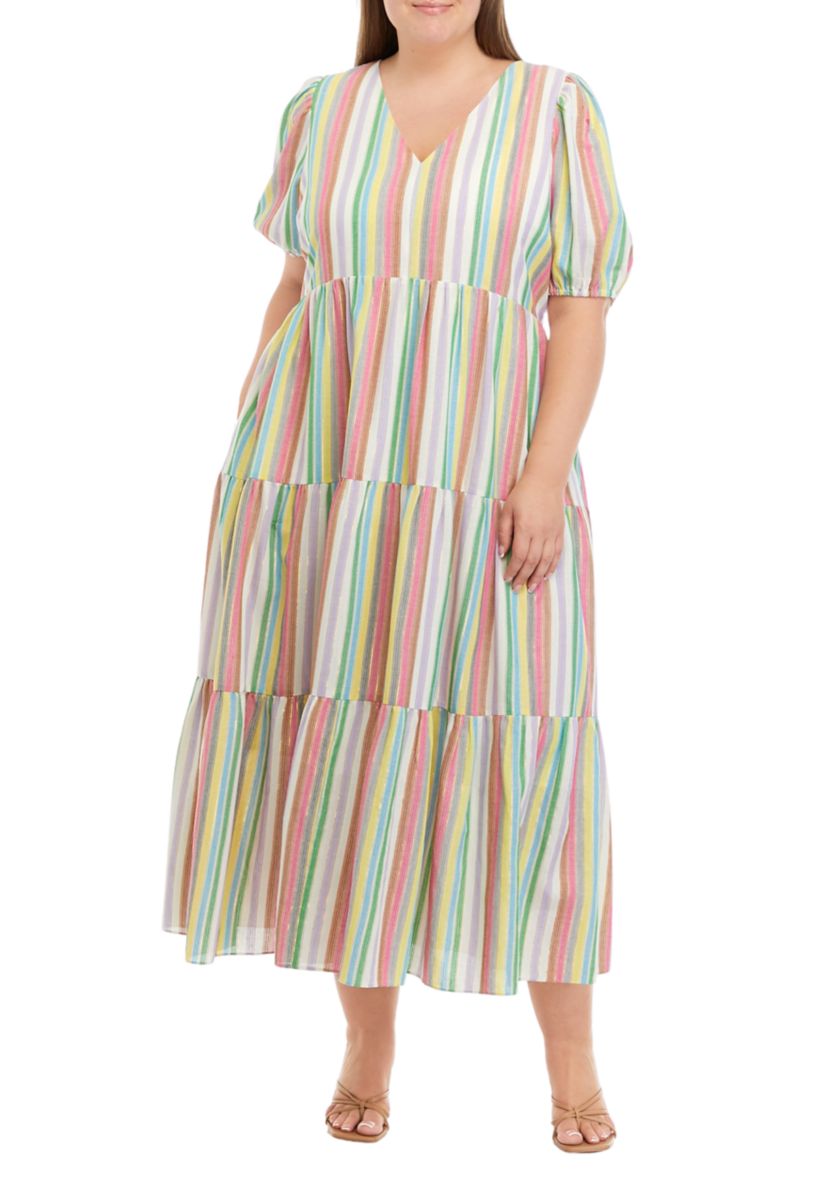 Plus Size Striped Maxi Dress