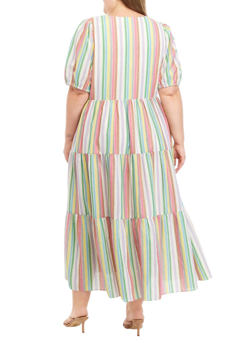 Plus Size Striped Maxi Dress