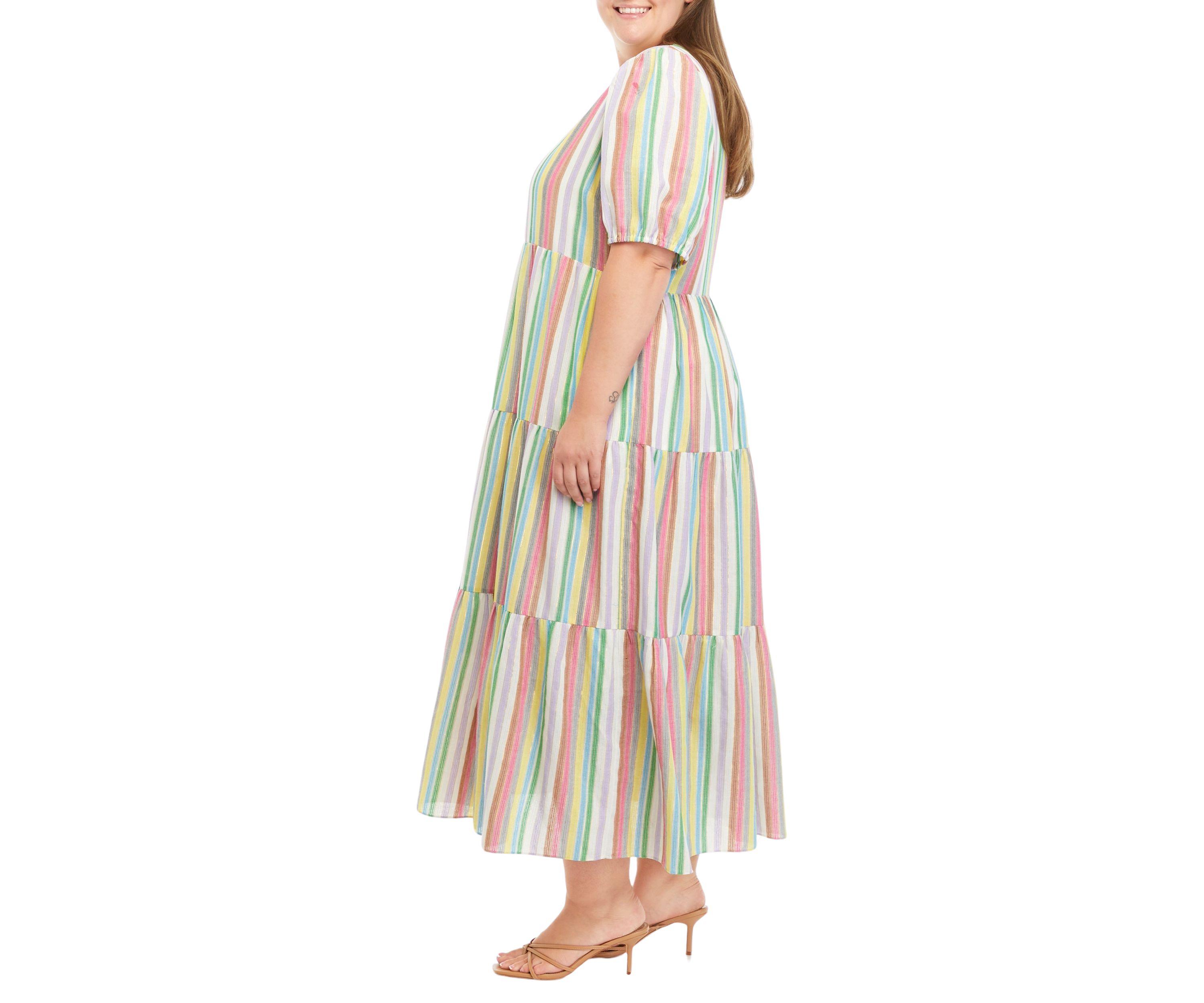 Plus Size Striped Maxi Dress