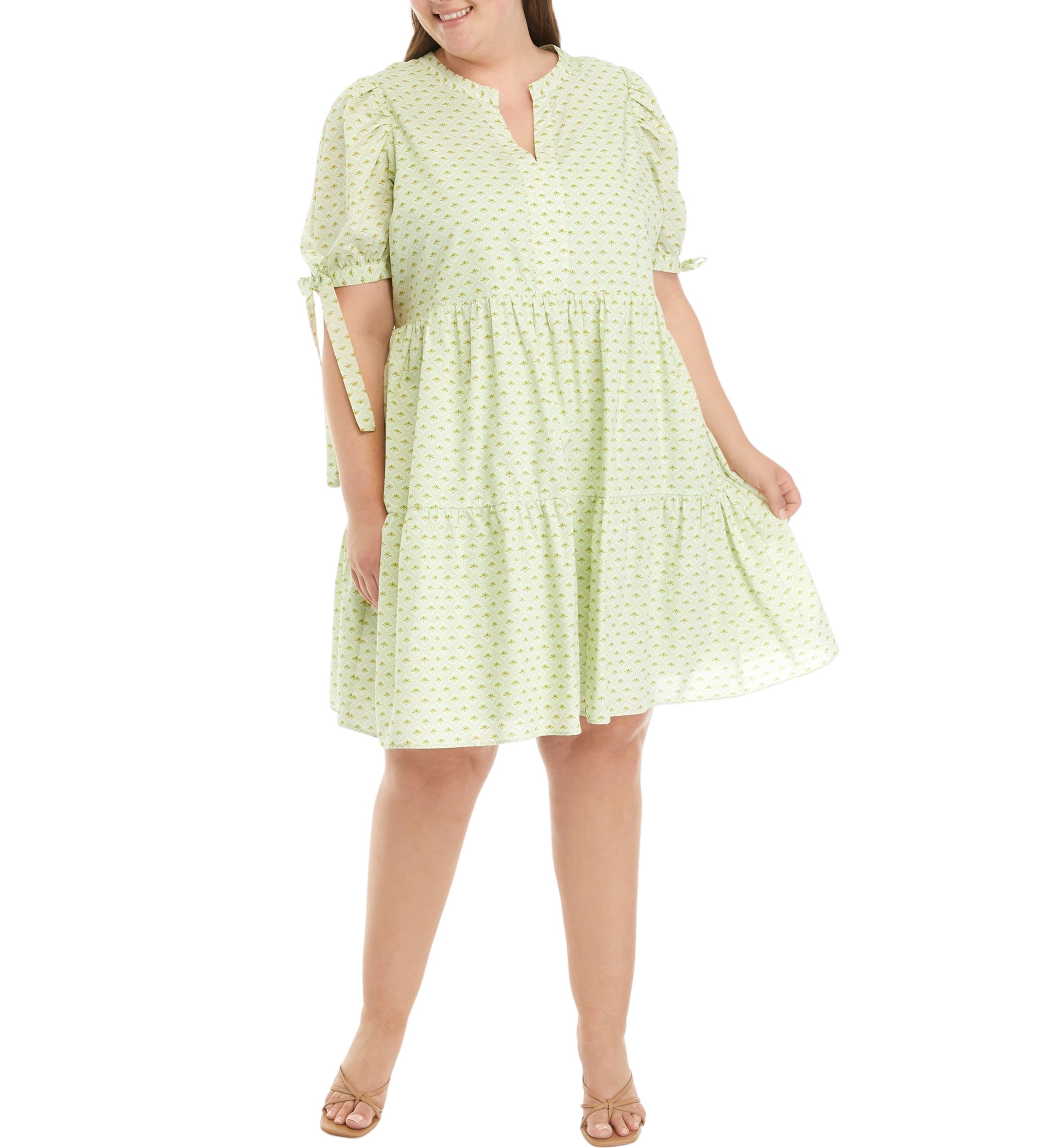 Plus Size Printed Mini Dress