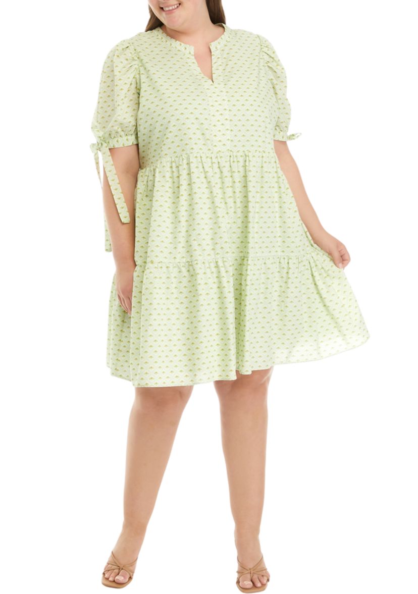 Plus Size Printed Mini Dress