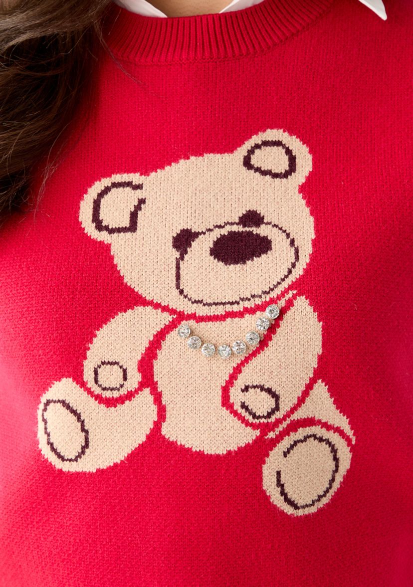 Womens Teddy Bear Knit Vest 
