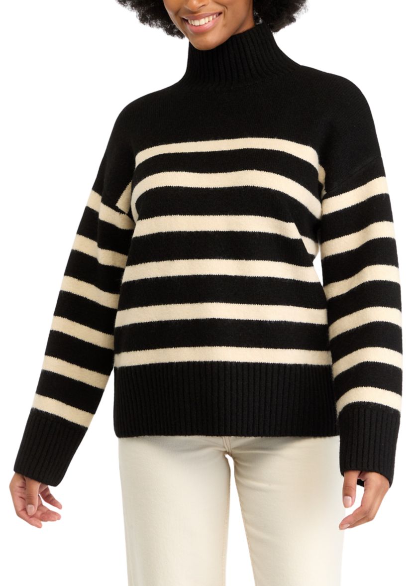 Womens Bold Stripe Knit Sweater