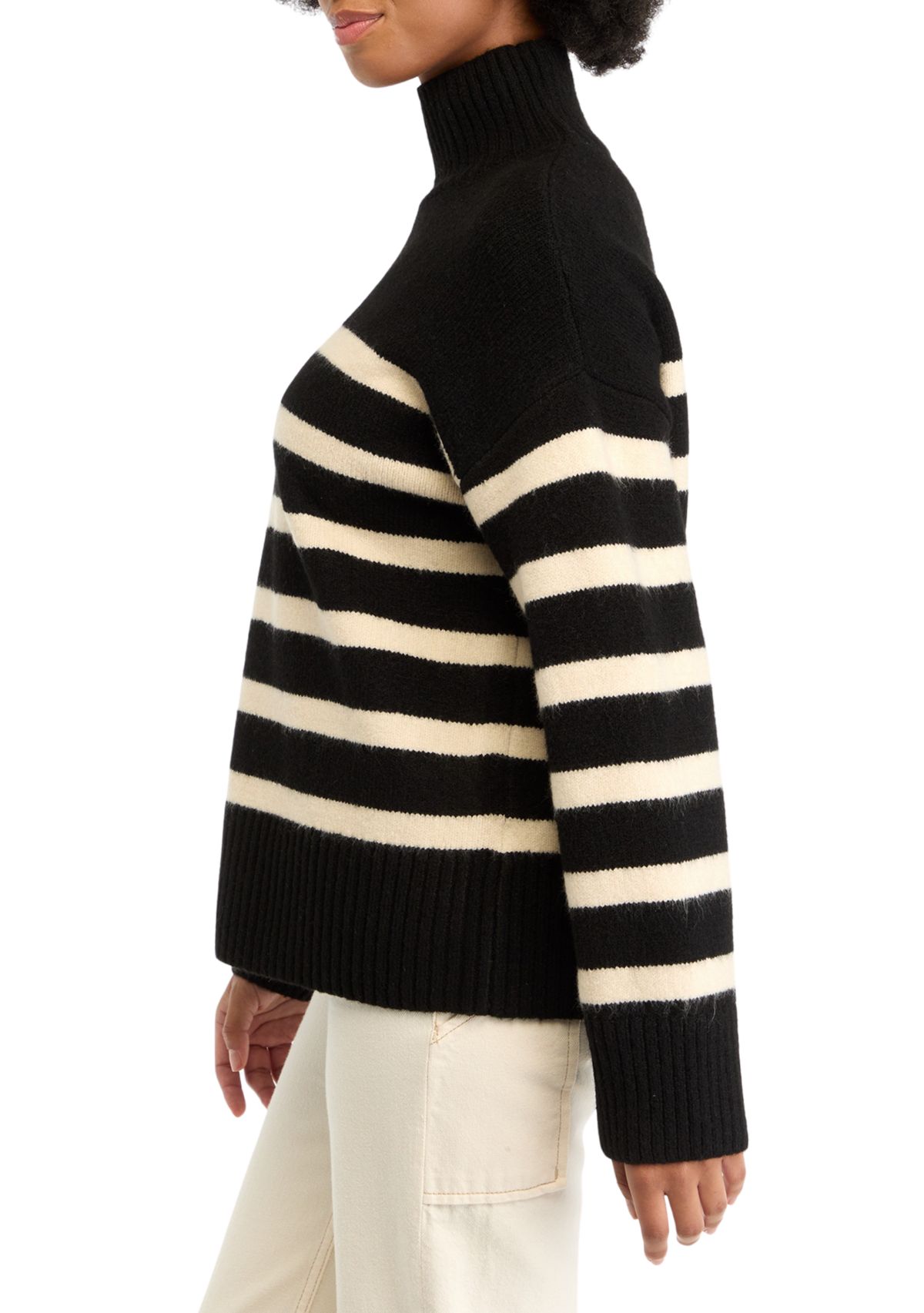 Womens Bold Stripe Knit Sweater
