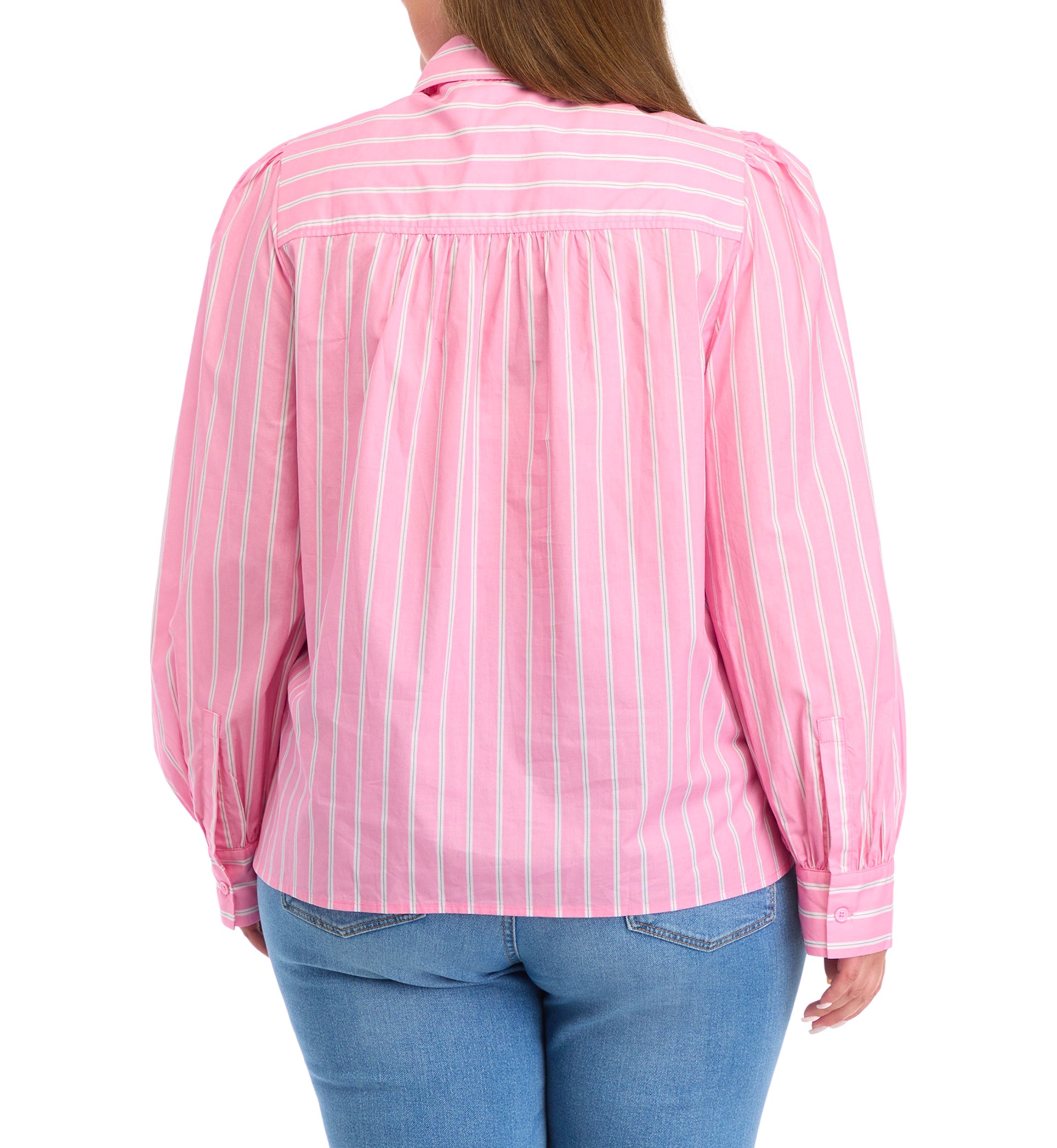 Plus Size Button Down Stripe Shirt
