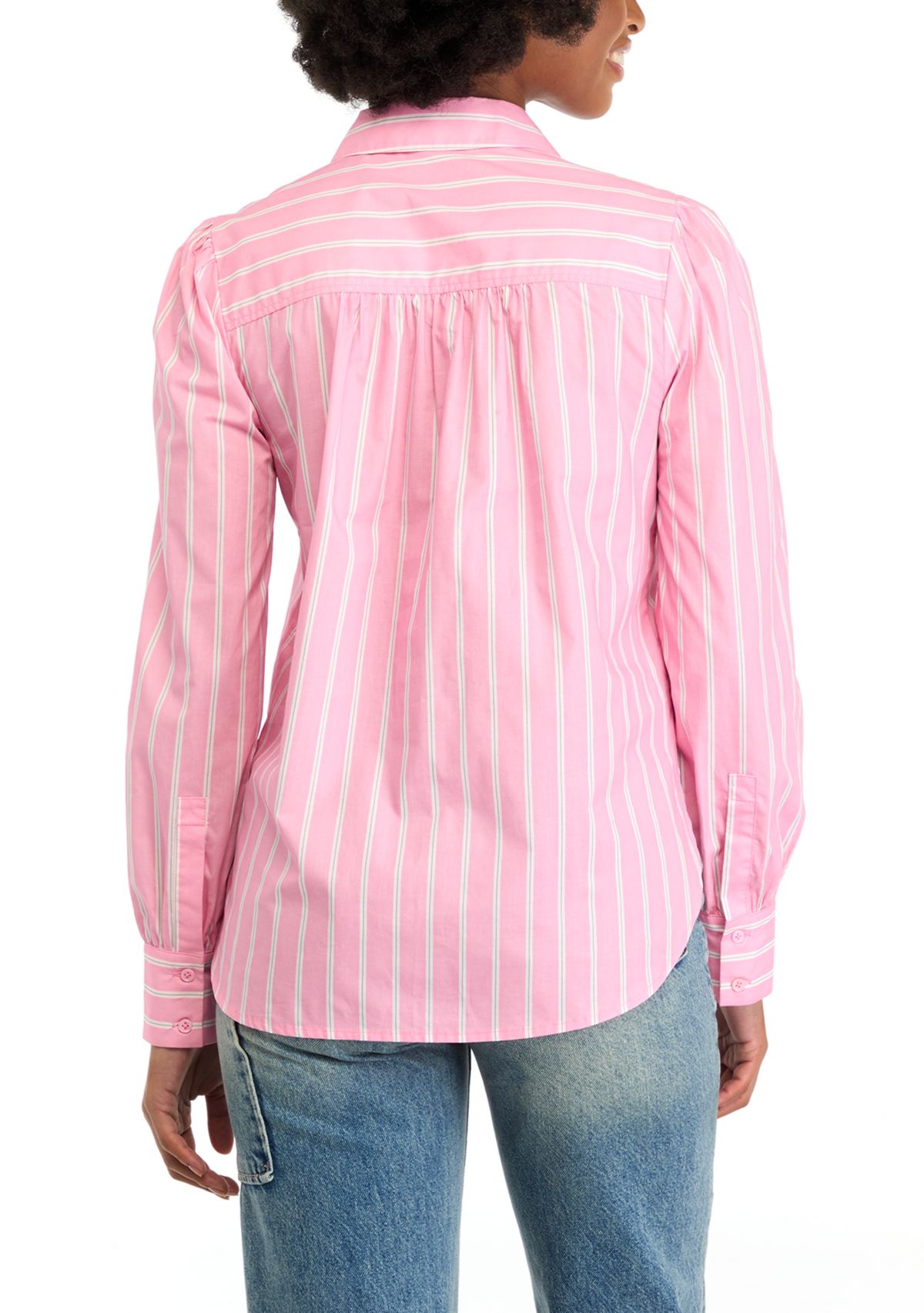 Womens Button Down Striped Shirt