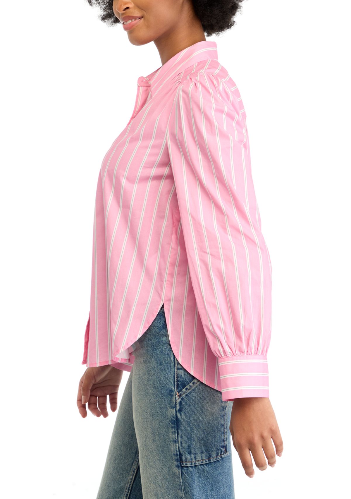 Womens Button Down Striped Shirt