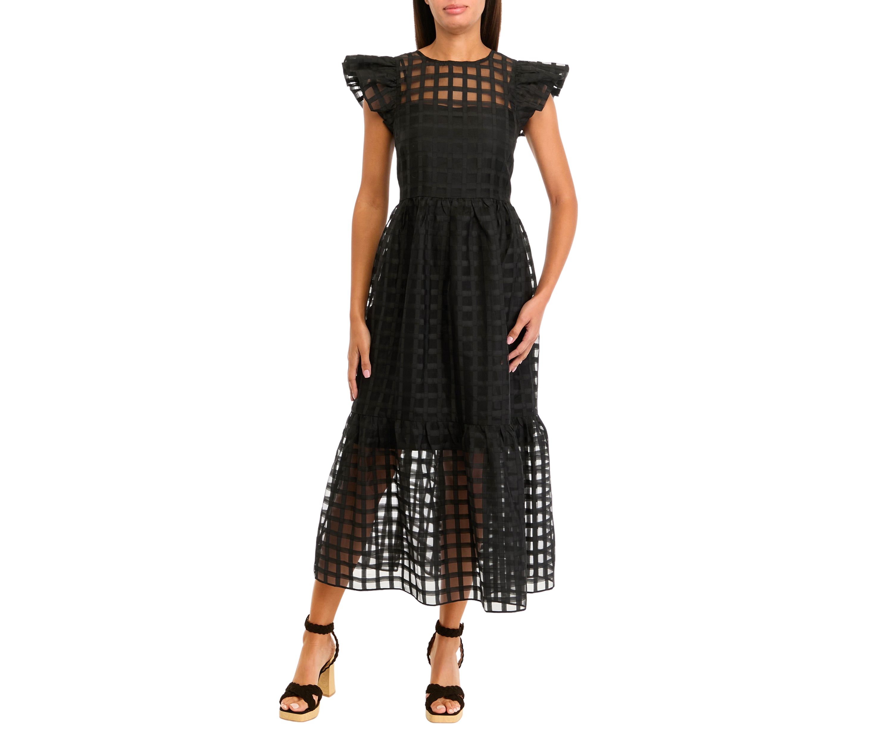 Womens Organza Midi Dress