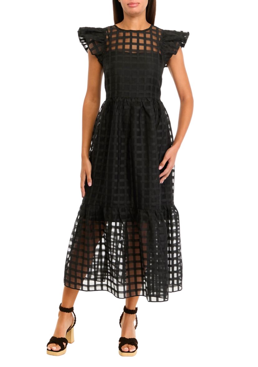 Womens Organza Midi Dress