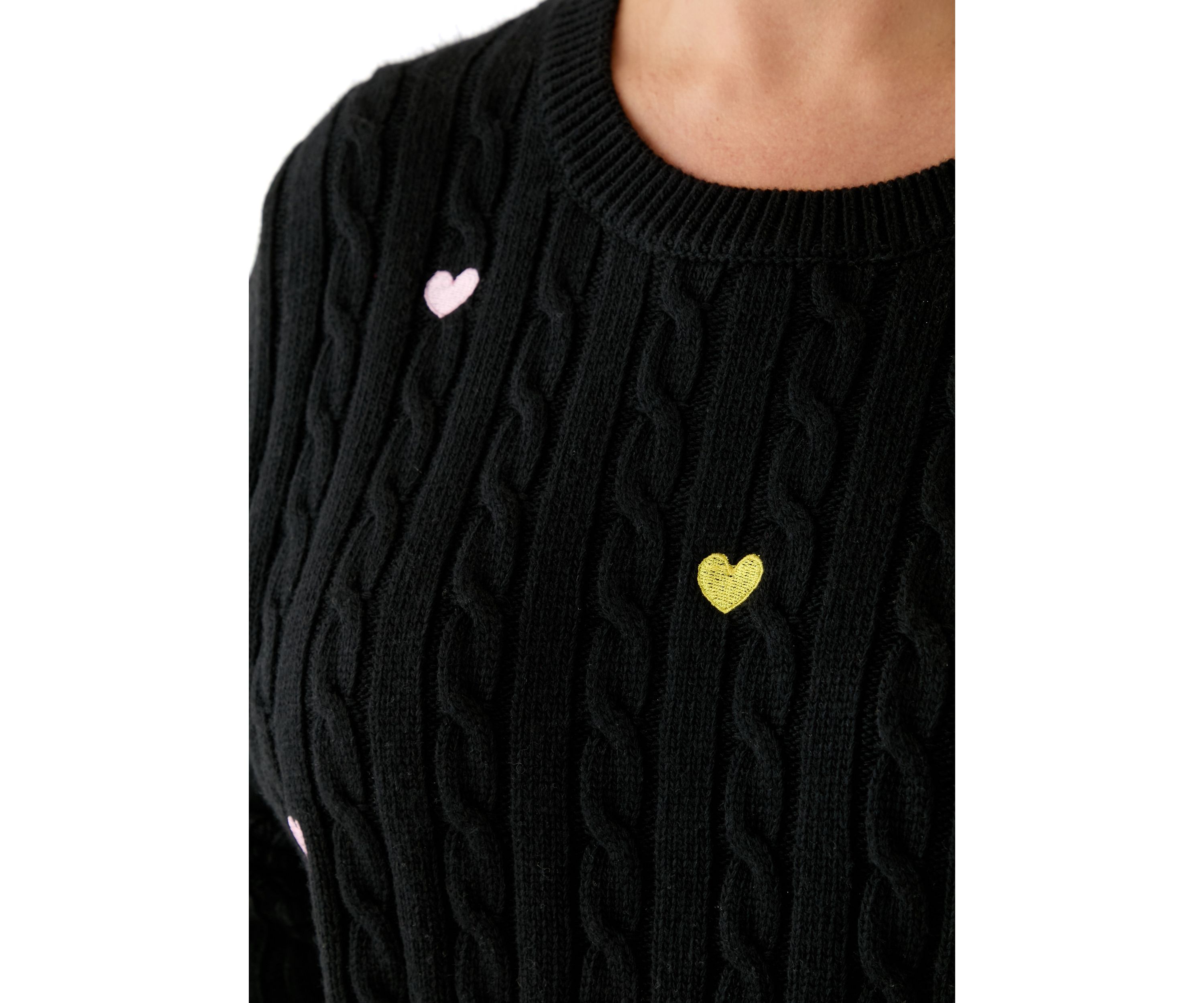 Plus Size Heart Embroidery Knit Sweater