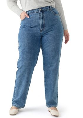 ENGLISH FACTORY Plus Size Embroidered Bow Denim Jeans | Belk
