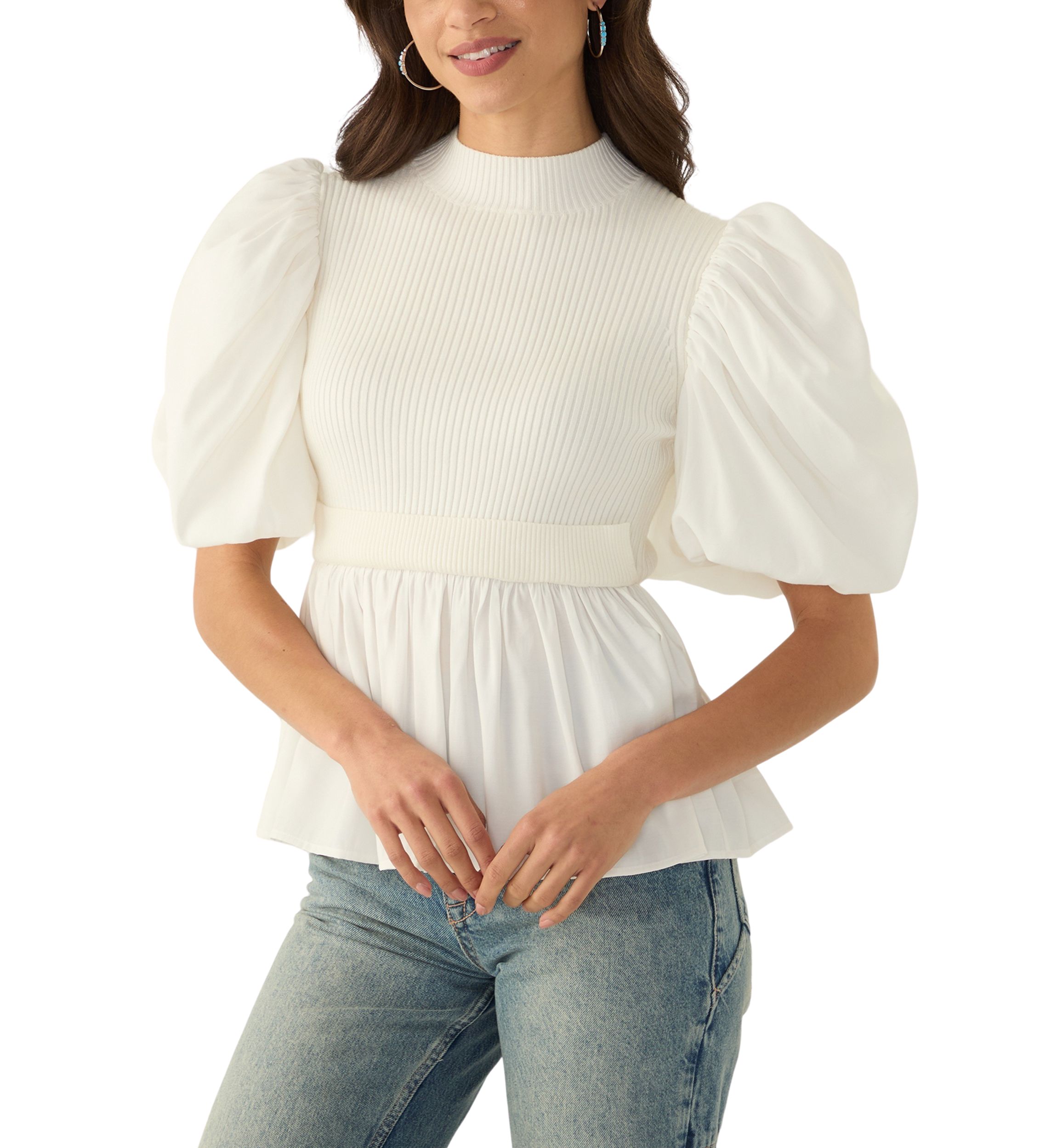 Womens Mixed Media Top