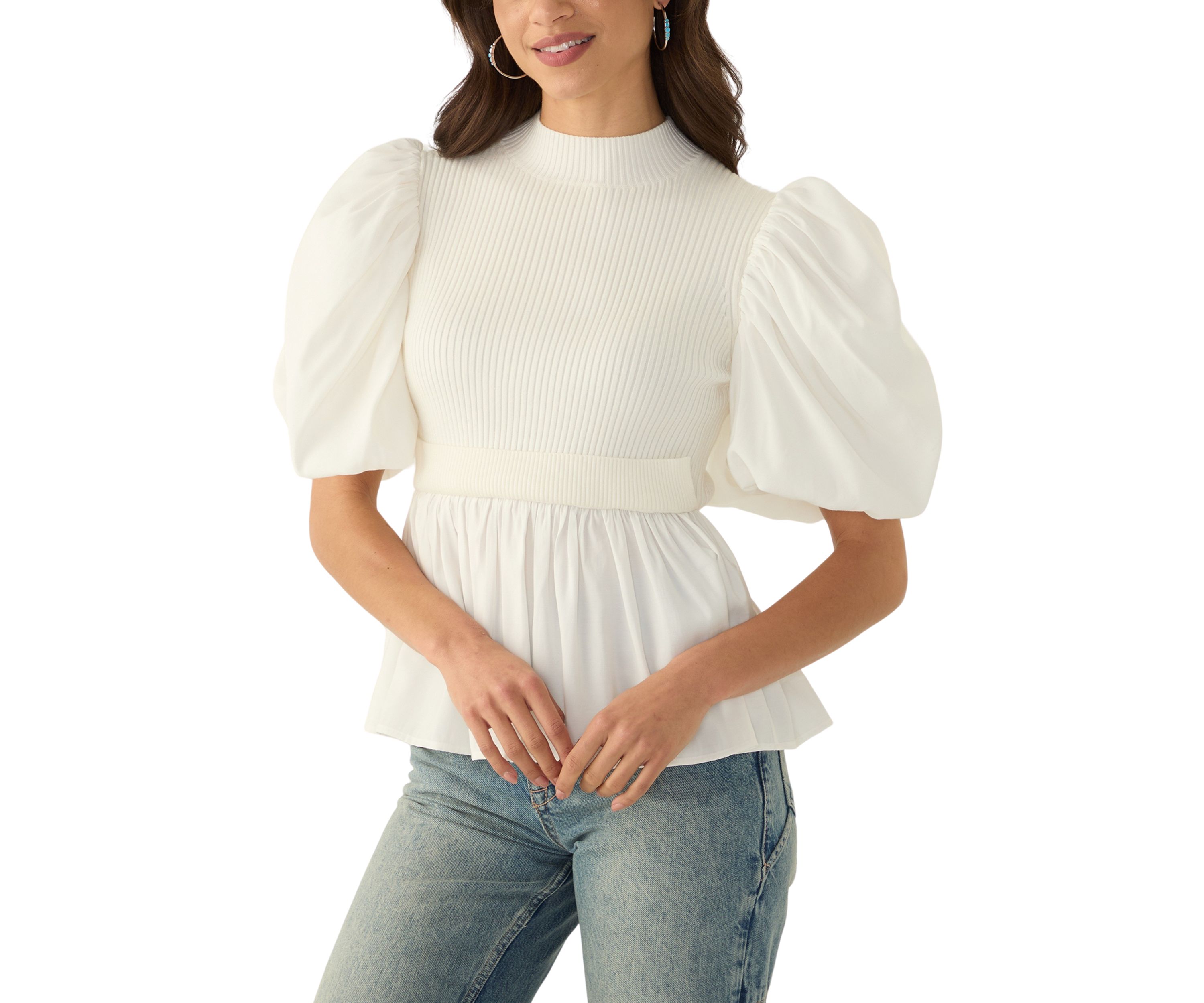 Womens Mixed Media Top