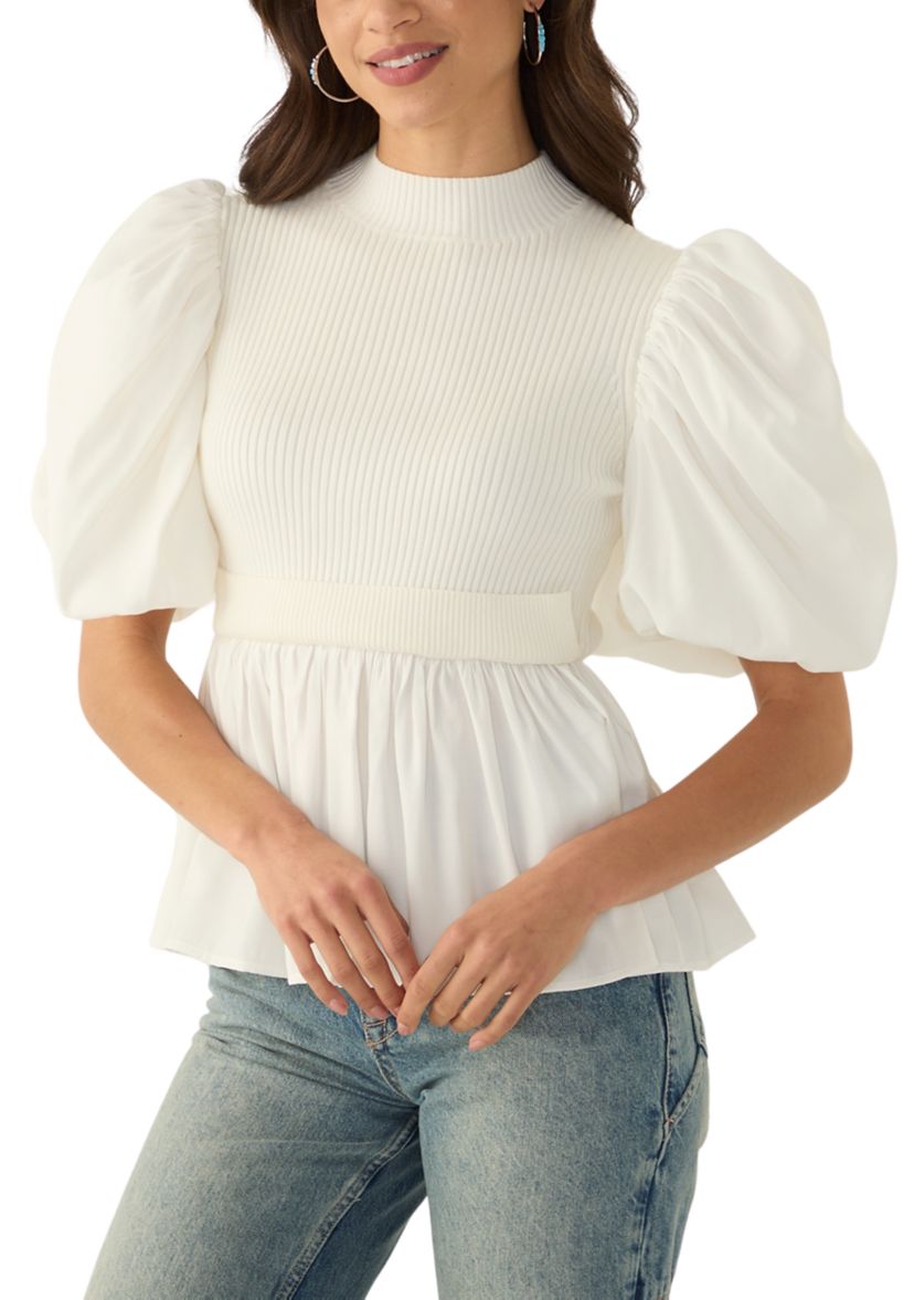 Womens Mixed Media Top