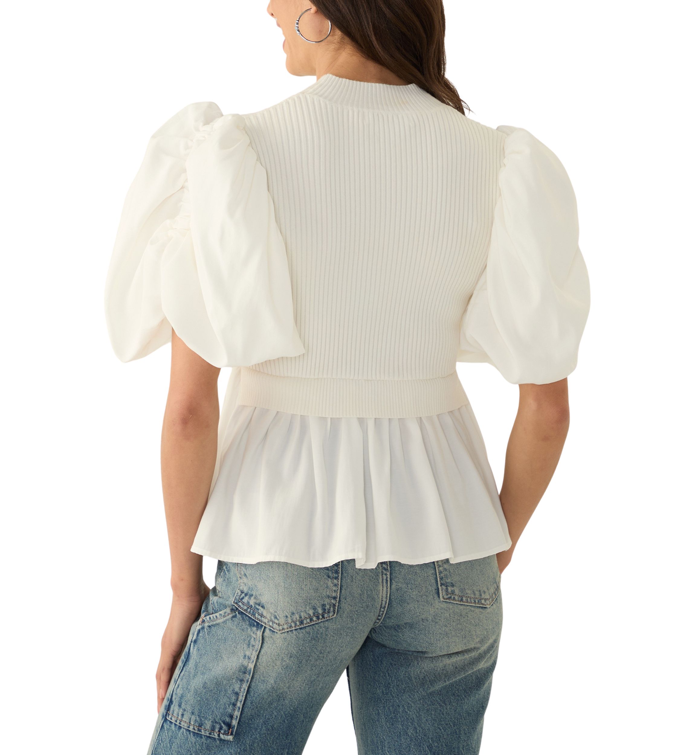 Womens Mixed Media Top
