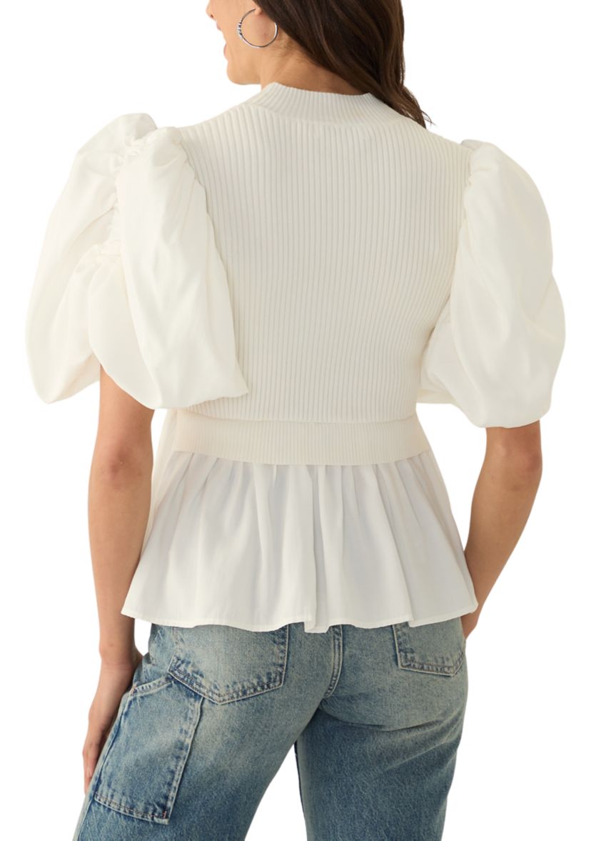 Womens Mixed Media Top