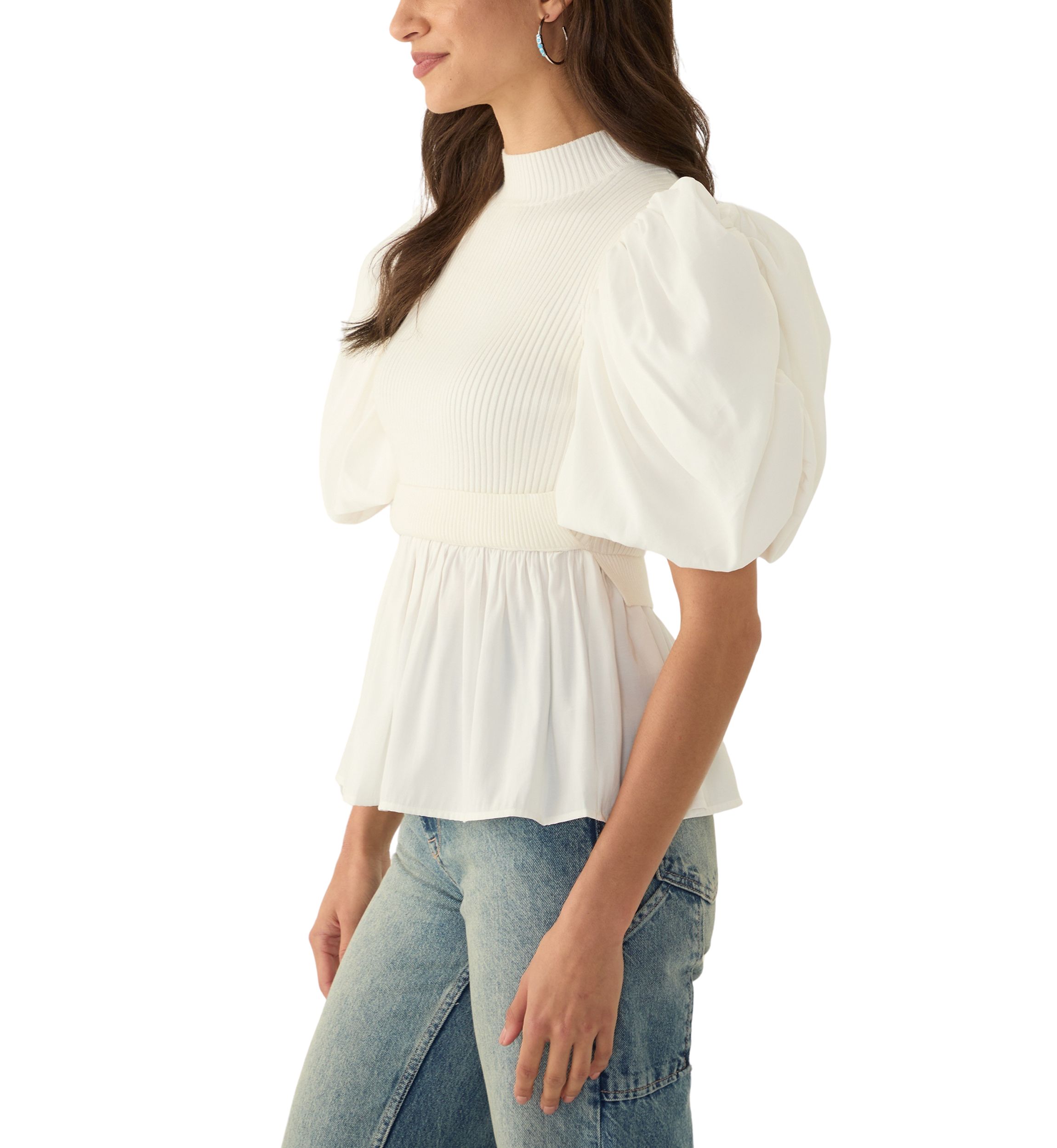 Womens Mixed Media Top