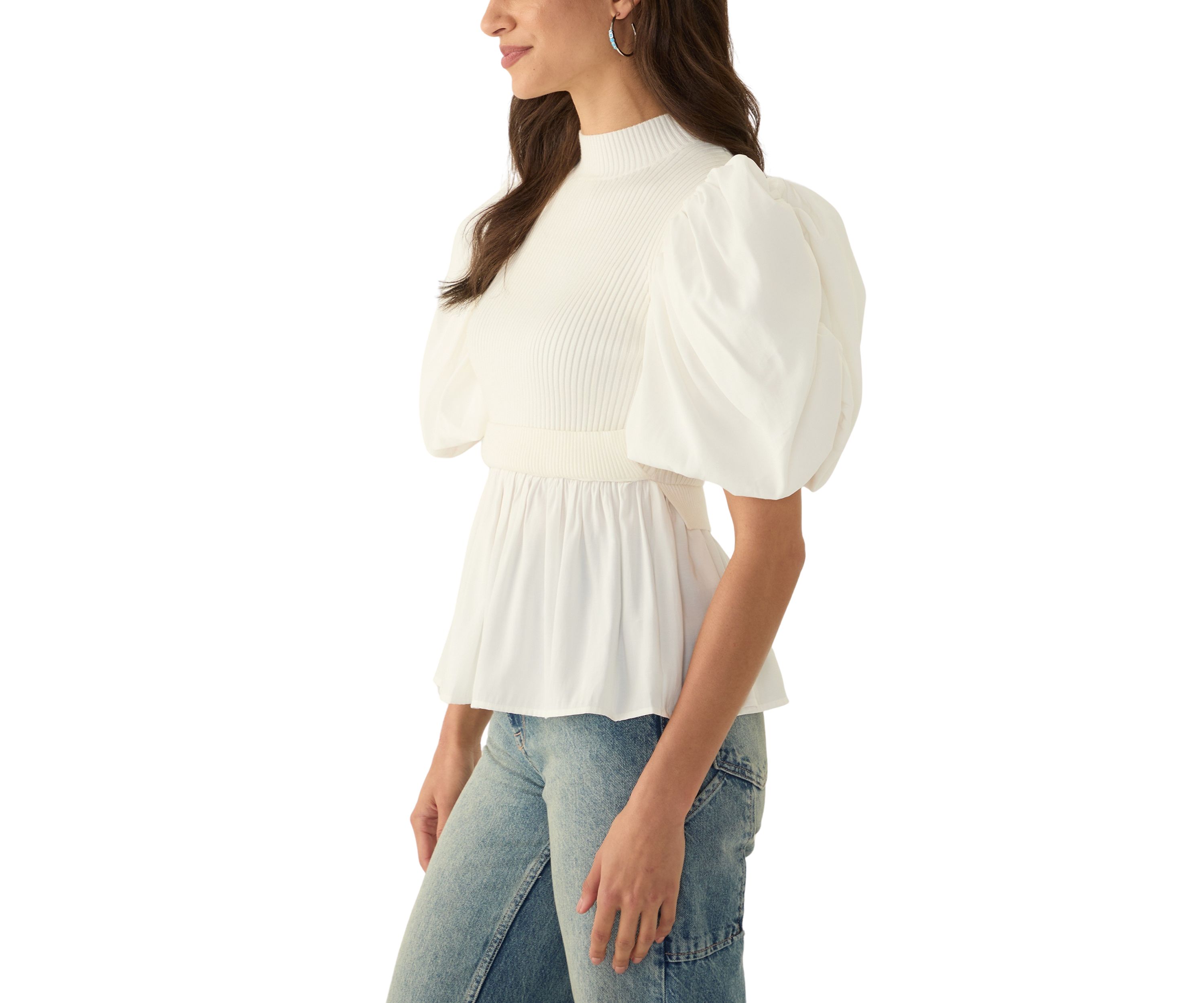 Womens Mixed Media Top
