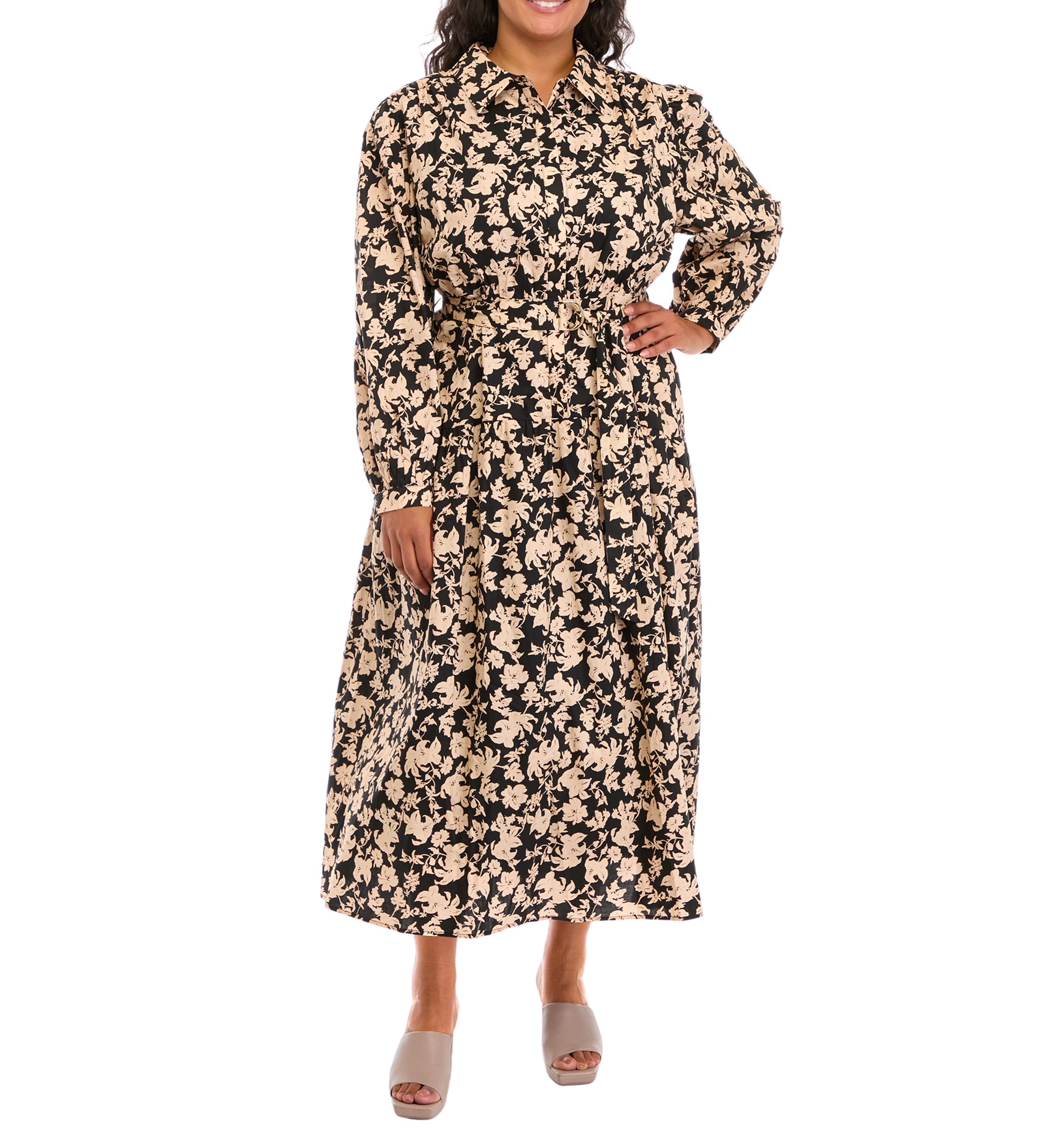 Plus Size Printed Midi Dress