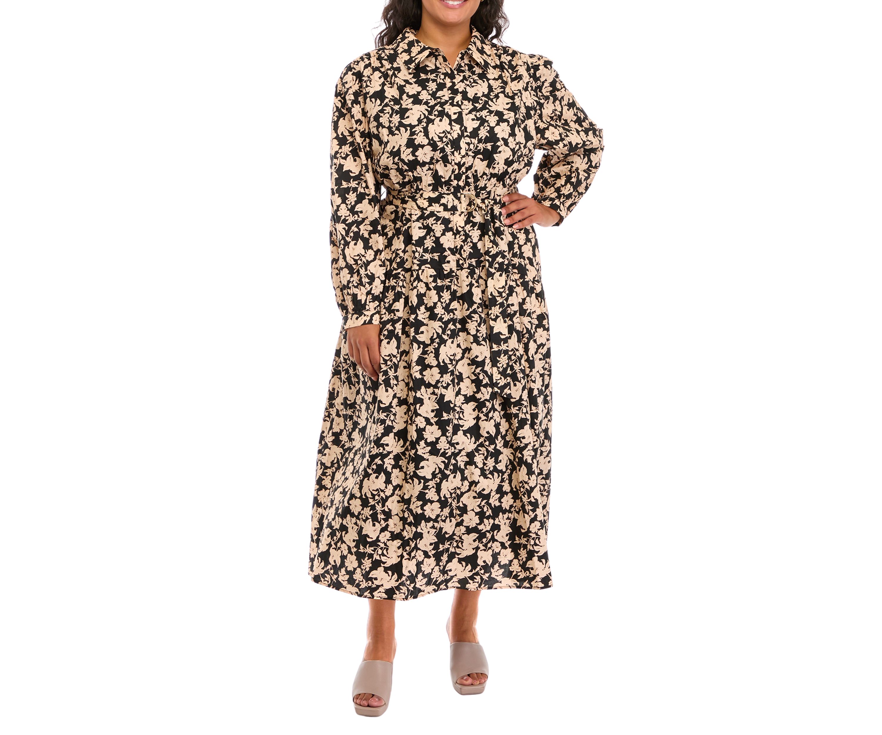 Plus Size Printed Midi Dress