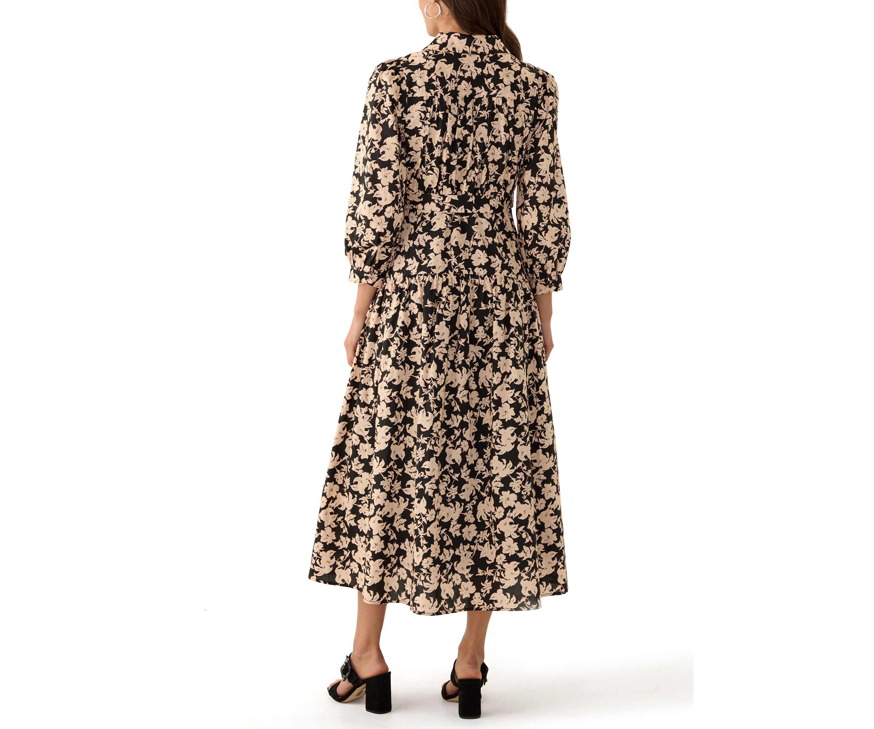 Womens Fall Printed Midi Dress