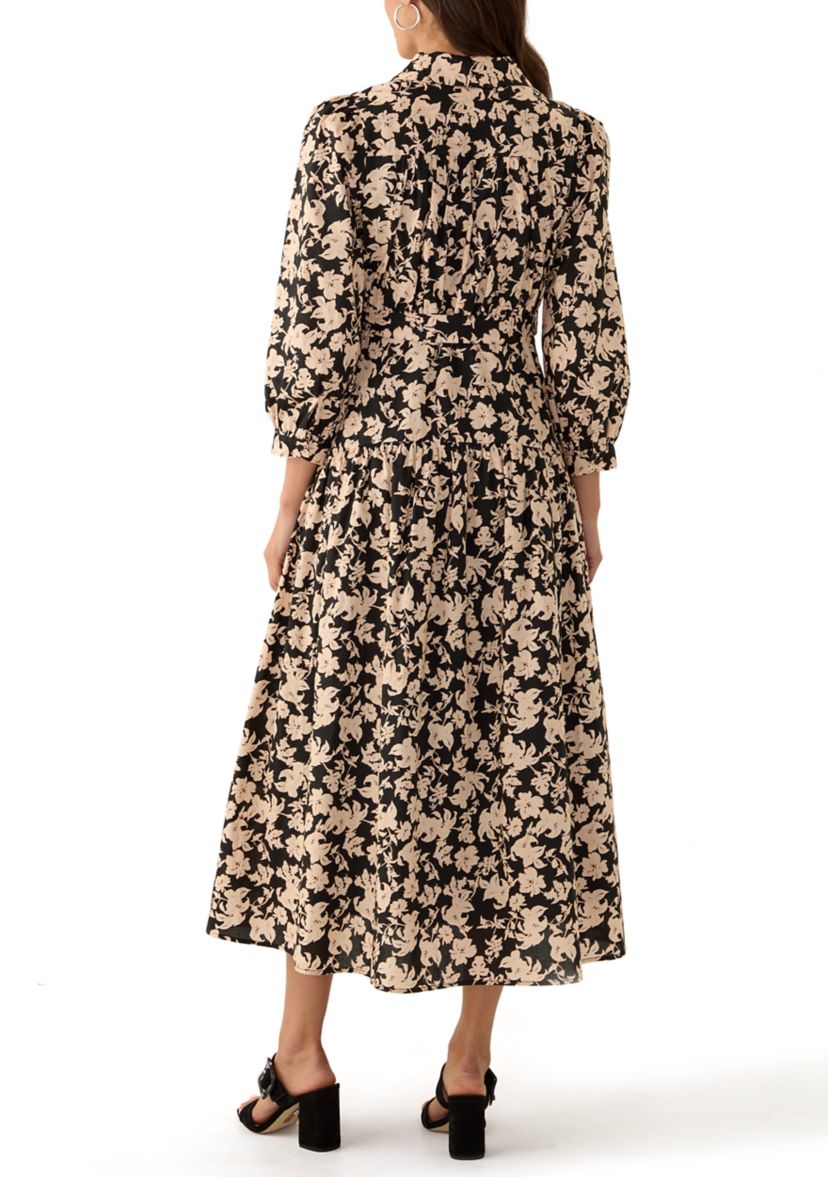 Womens Fall Printed Midi Dress