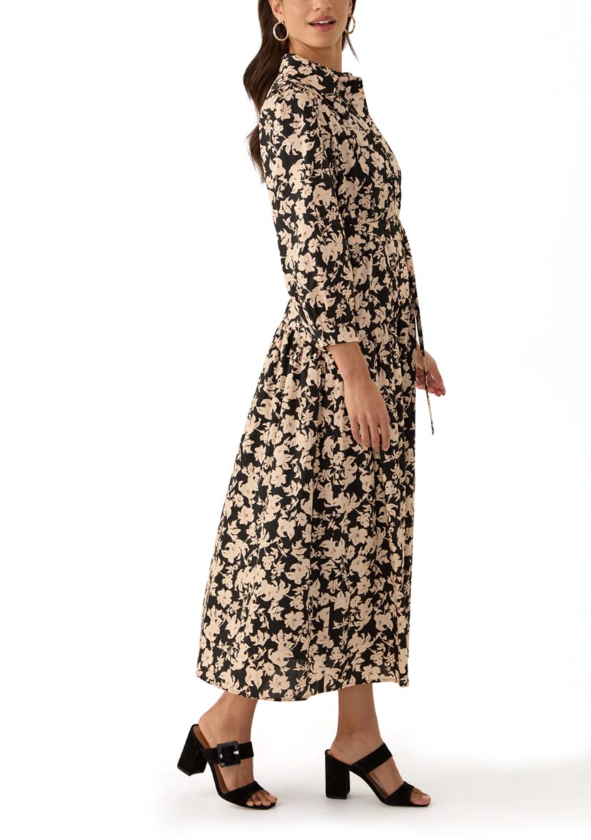 Womens Fall Printed Midi Dress