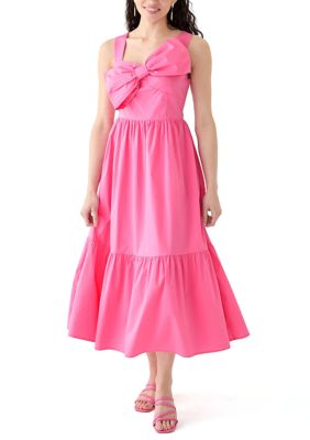 ENGLISH FACTORY Women's Bow Sleeveless Midi Dress