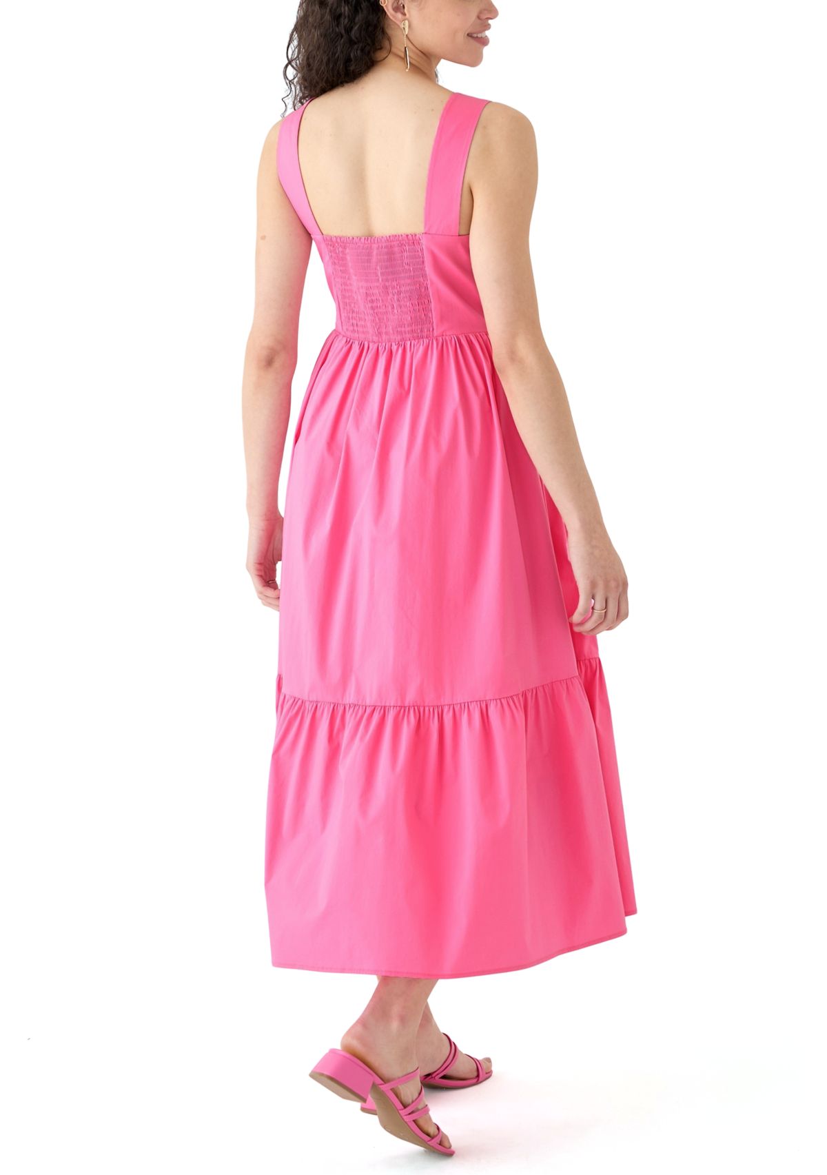 Womens Bow Sleeveless Midi Dress