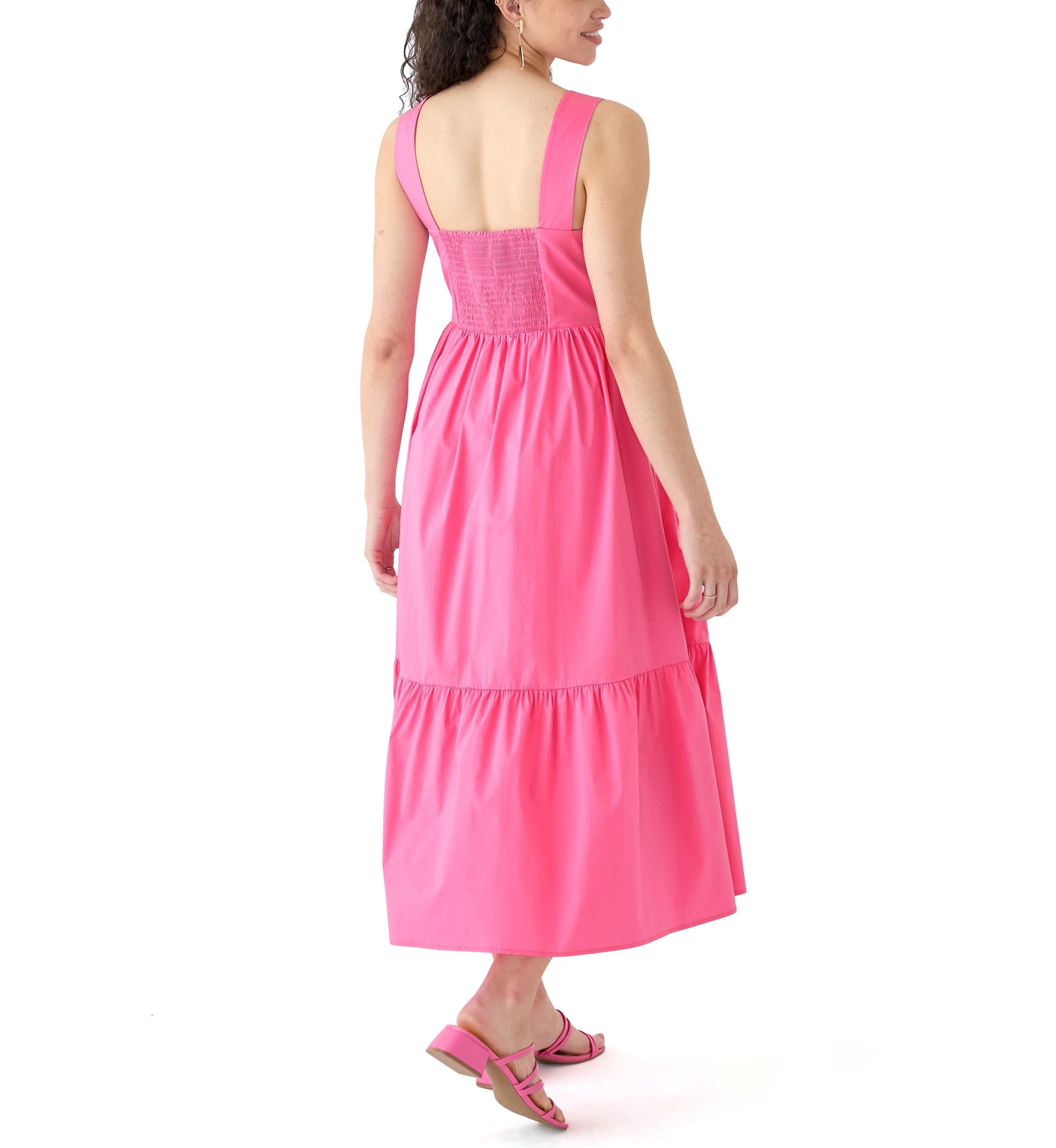 Womens Bow Sleeveless Midi Dress