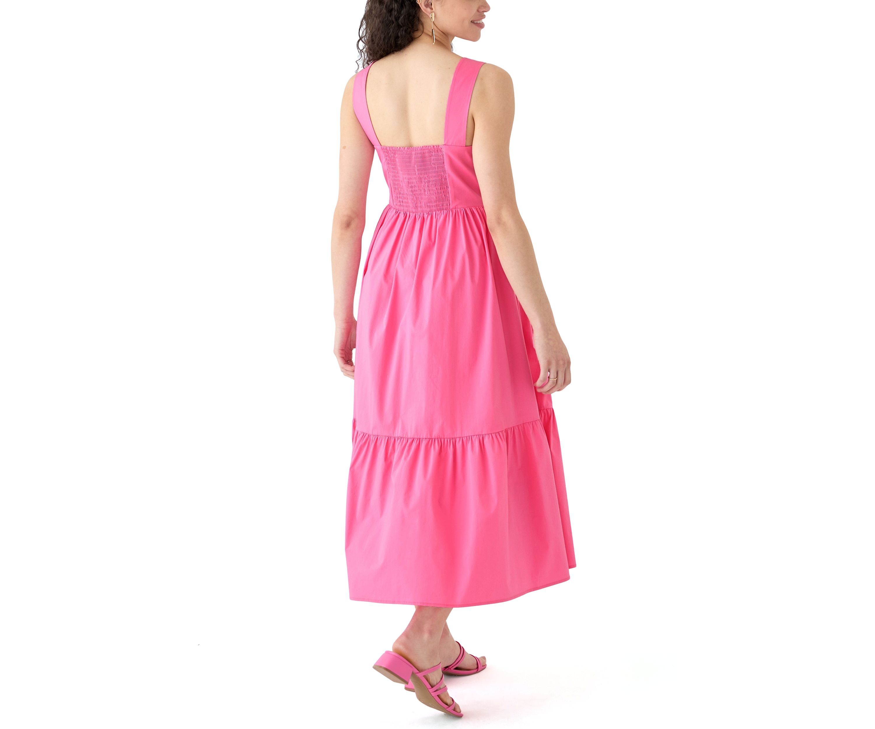 Womens Bow Sleeveless Midi Dress