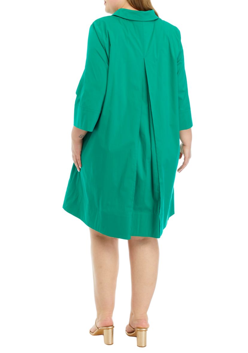 Plus Size A-Line Kaftan Collar Dress
