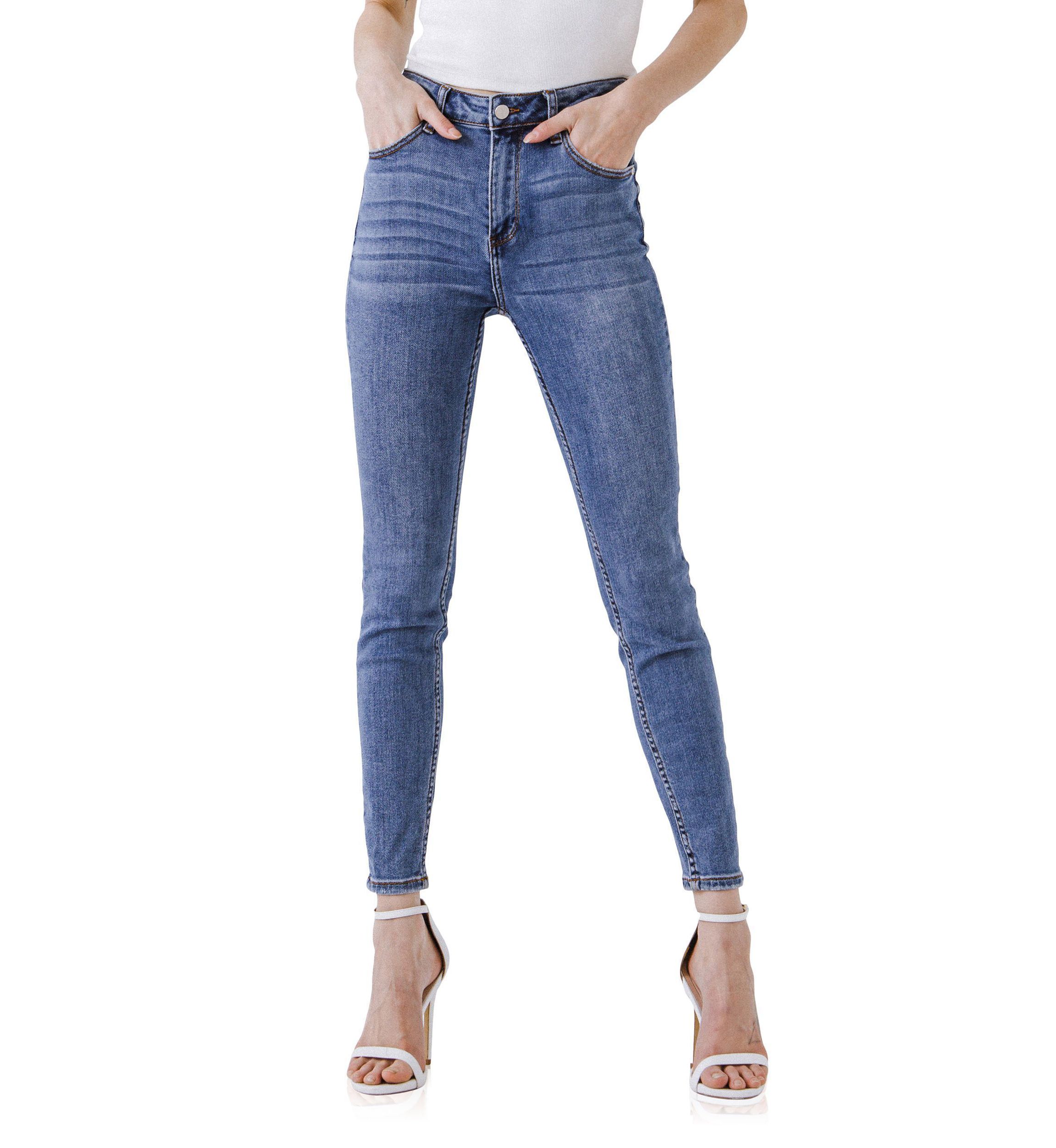 Midi Waist Skinny Ankle Jeans