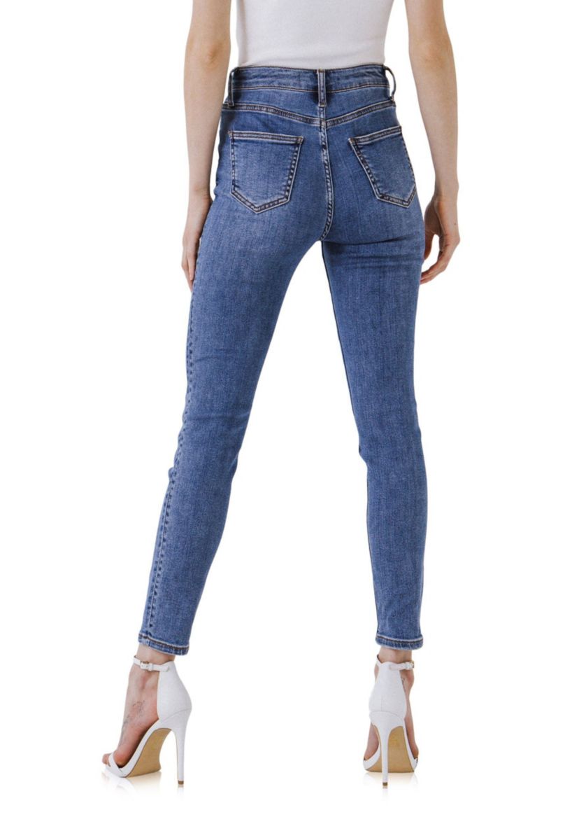 Midi Waist Skinny Ankle Jeans