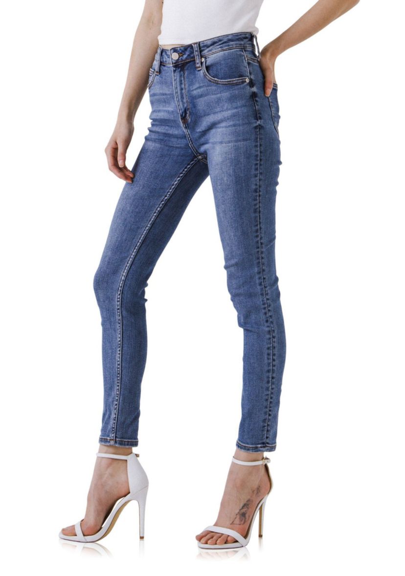 Midi Waist Skinny Ankle Jeans
