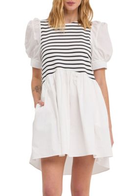 english factory high low knit combo dress English Factory